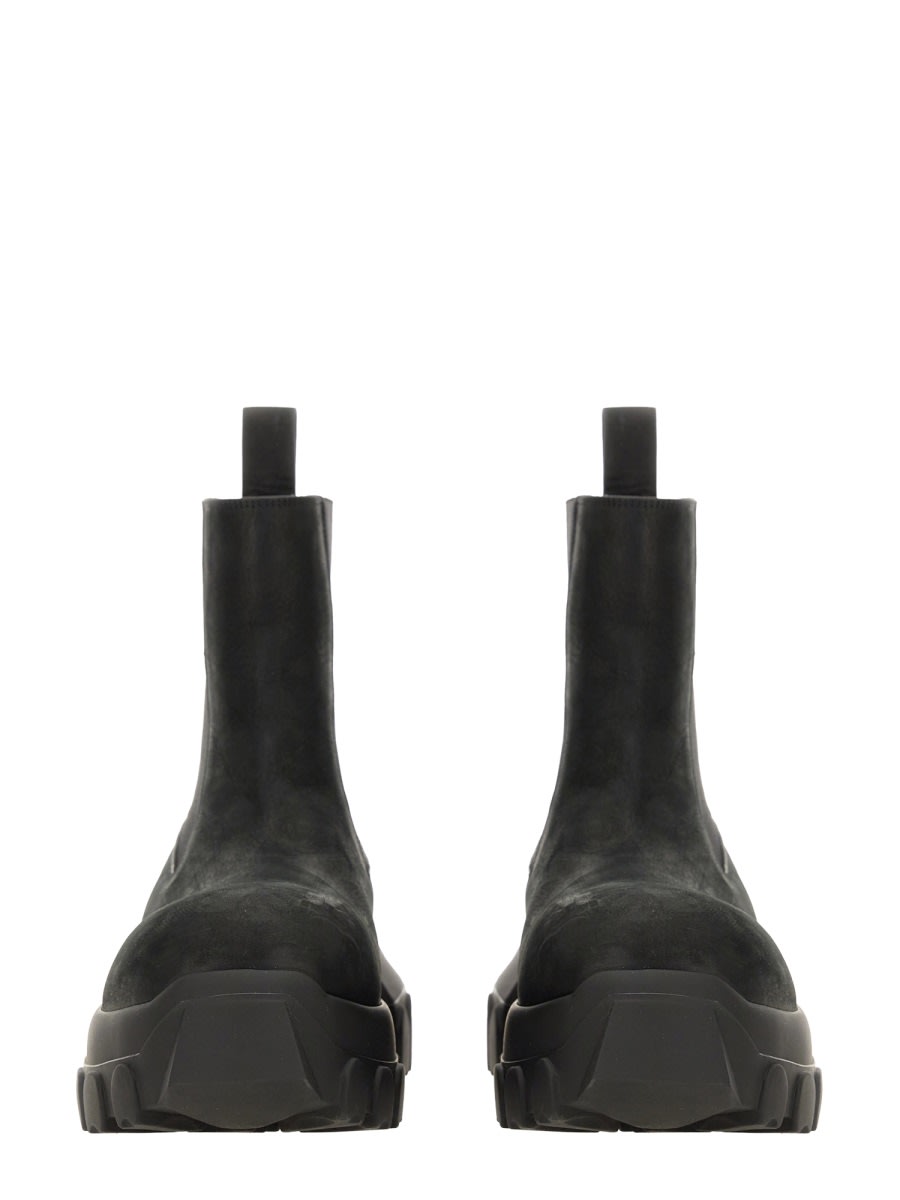 Rick Owens Leather Boot In Black