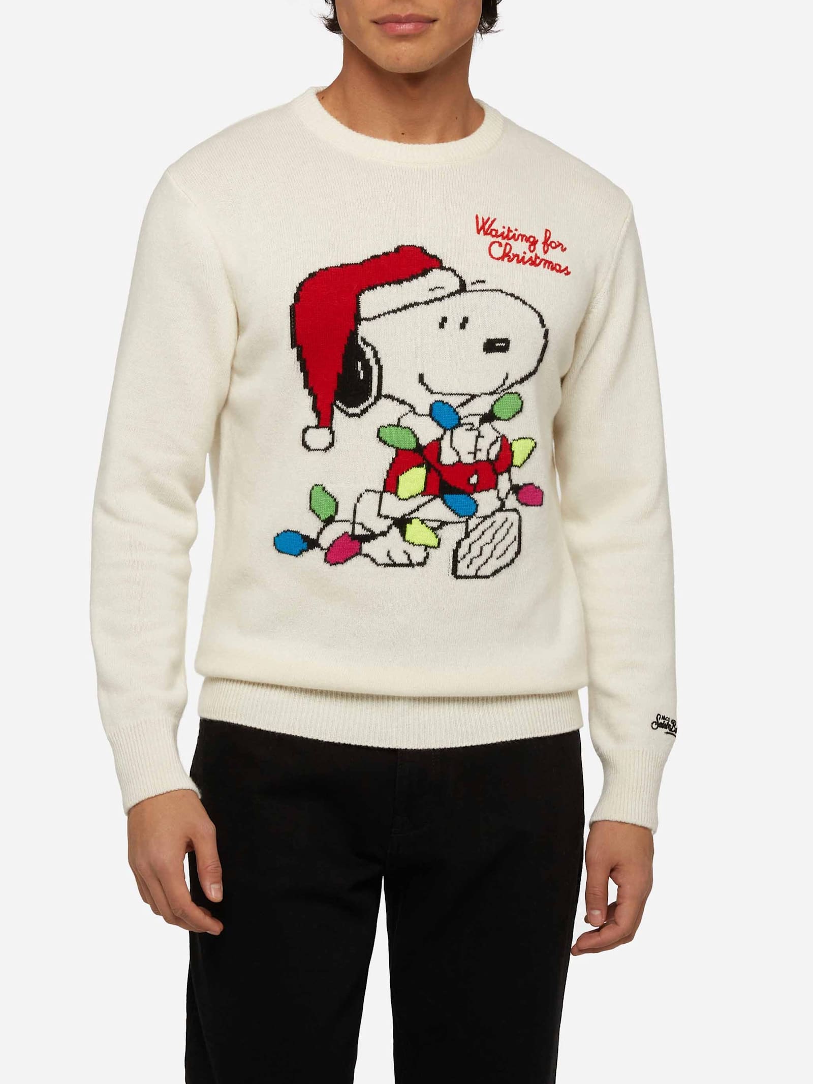 Sweater Heron With Snoopy Jacquard And Embroidery Snoopy Peanuts Special Edition