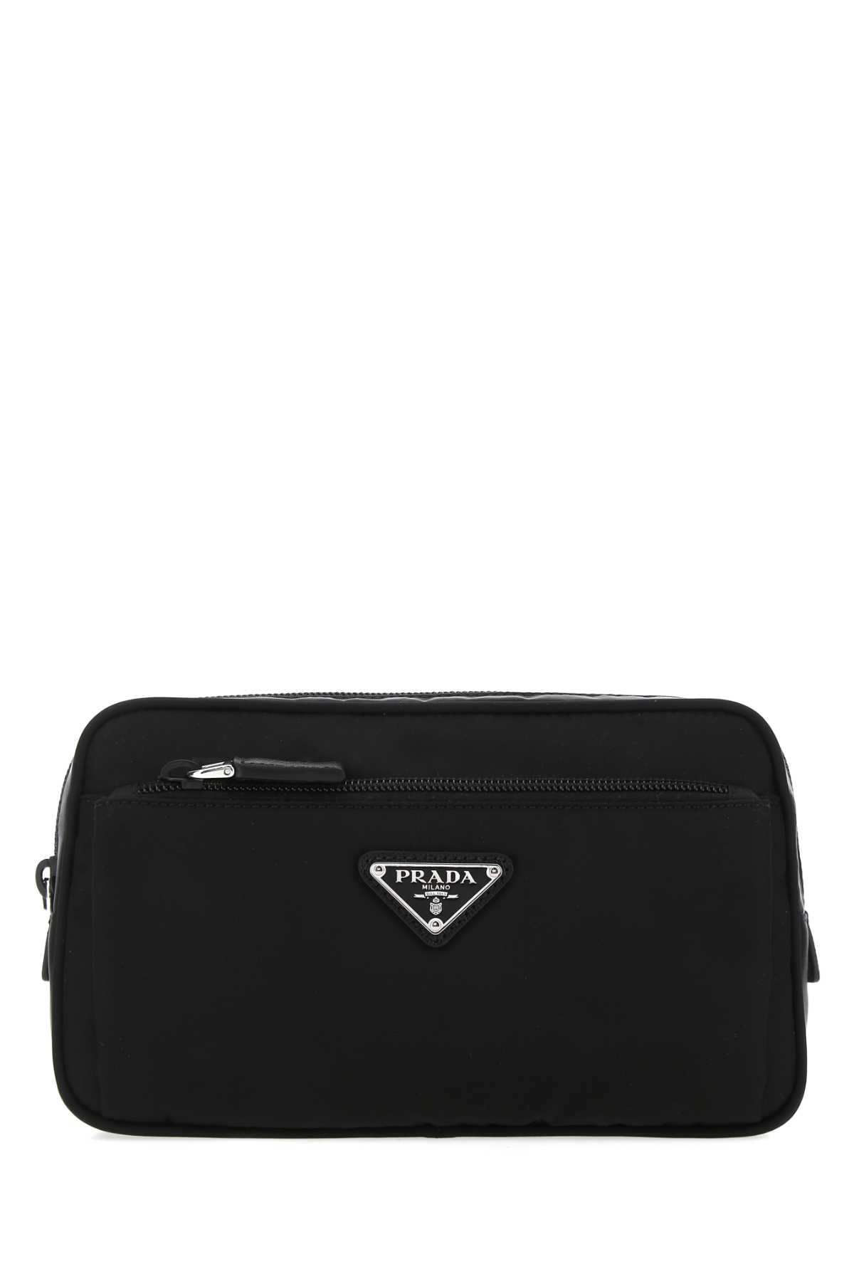 Shop Prada Black Re-nylon Belt Bag In Nero