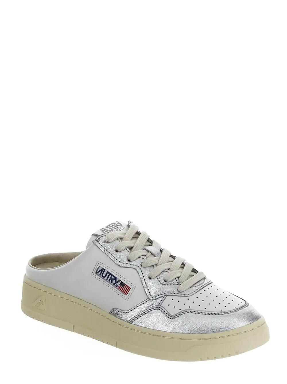 Shop Autry Mule Low Sneakers In Silver