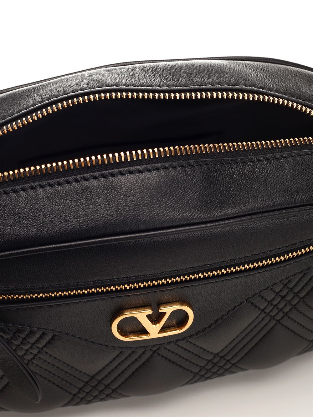 Valentino Quilted Shoulder Bag With In Black