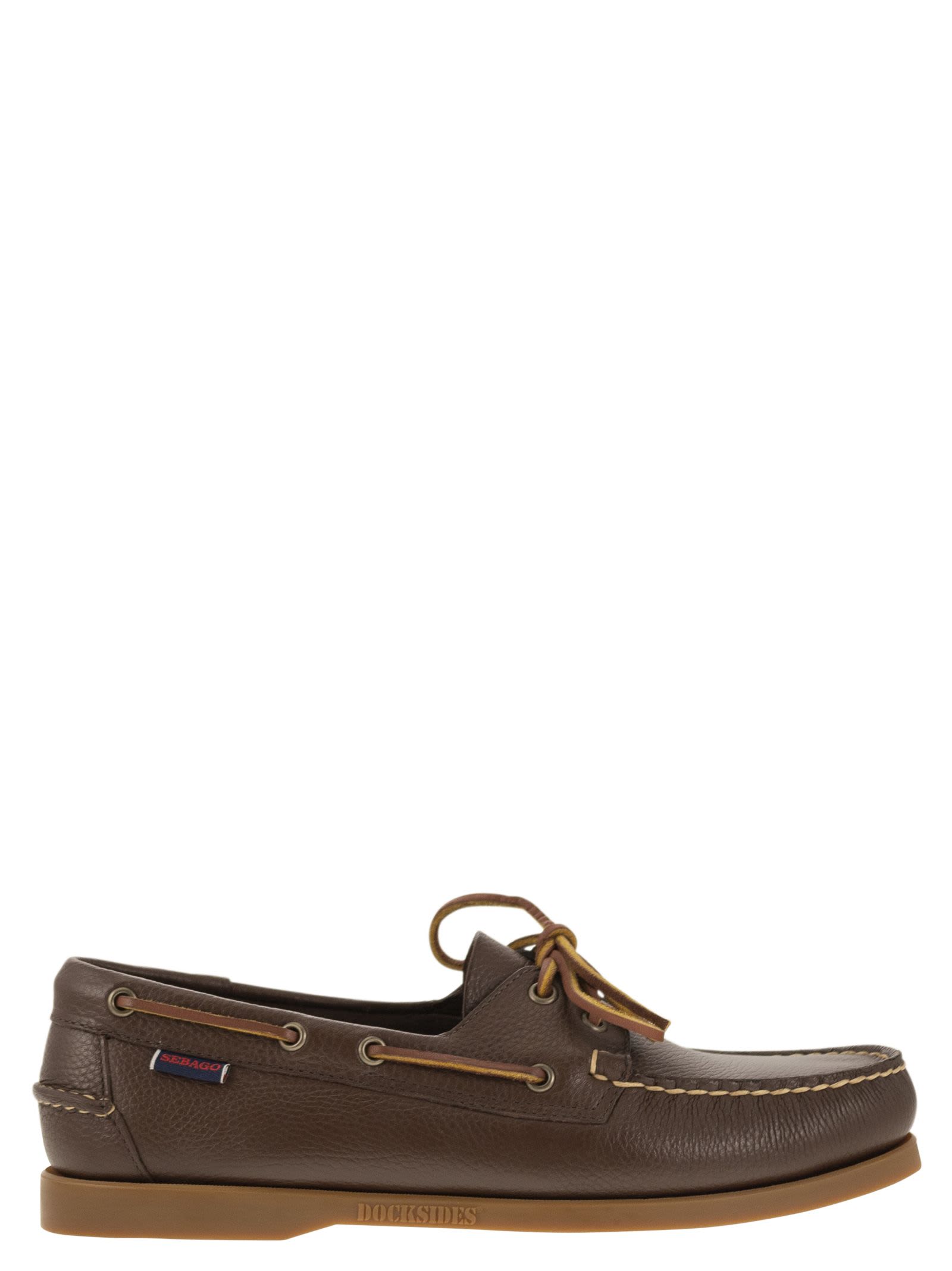 Shop Sebago Portland - Moccasin With Grained Leather In Brown