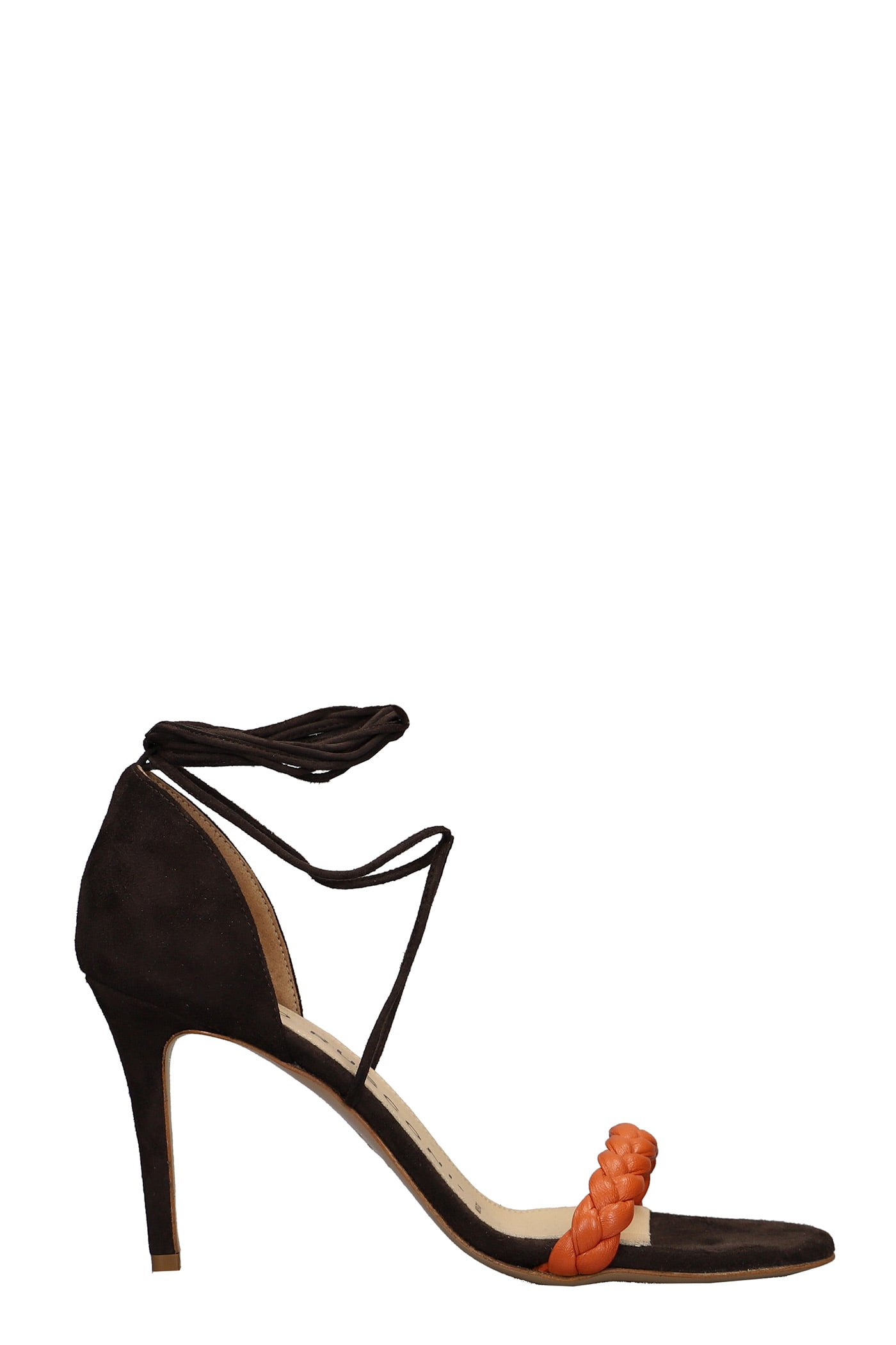 Fabio Rusconi Sandals In Dark Brown Suede And Leather