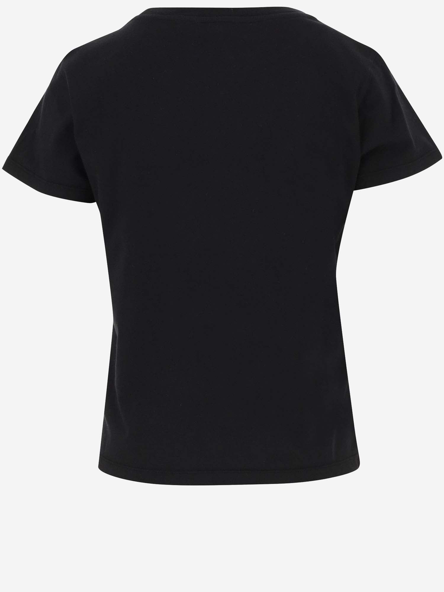 Shop Pinko Cotton T-shirt With Logo In Black