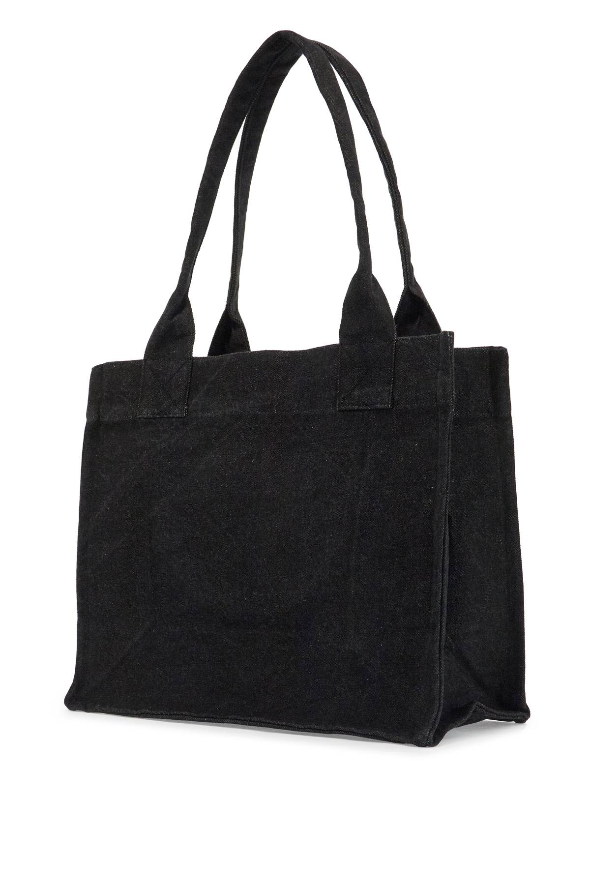Ganni Borsa Tote Large Easy Shopper Denim In Black