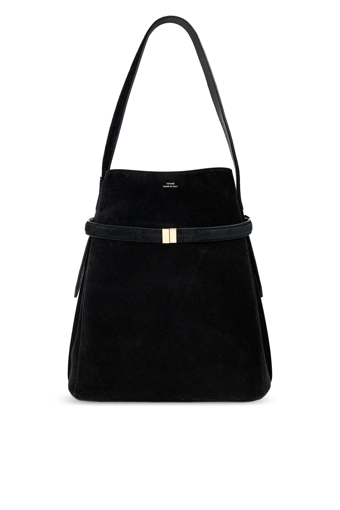 Totême Toteme Suede Shoulder Bag In Black