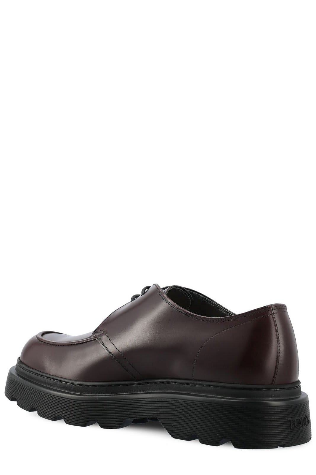 Shop Tod's Round Toe Lace-up Derby Shoes In Madera