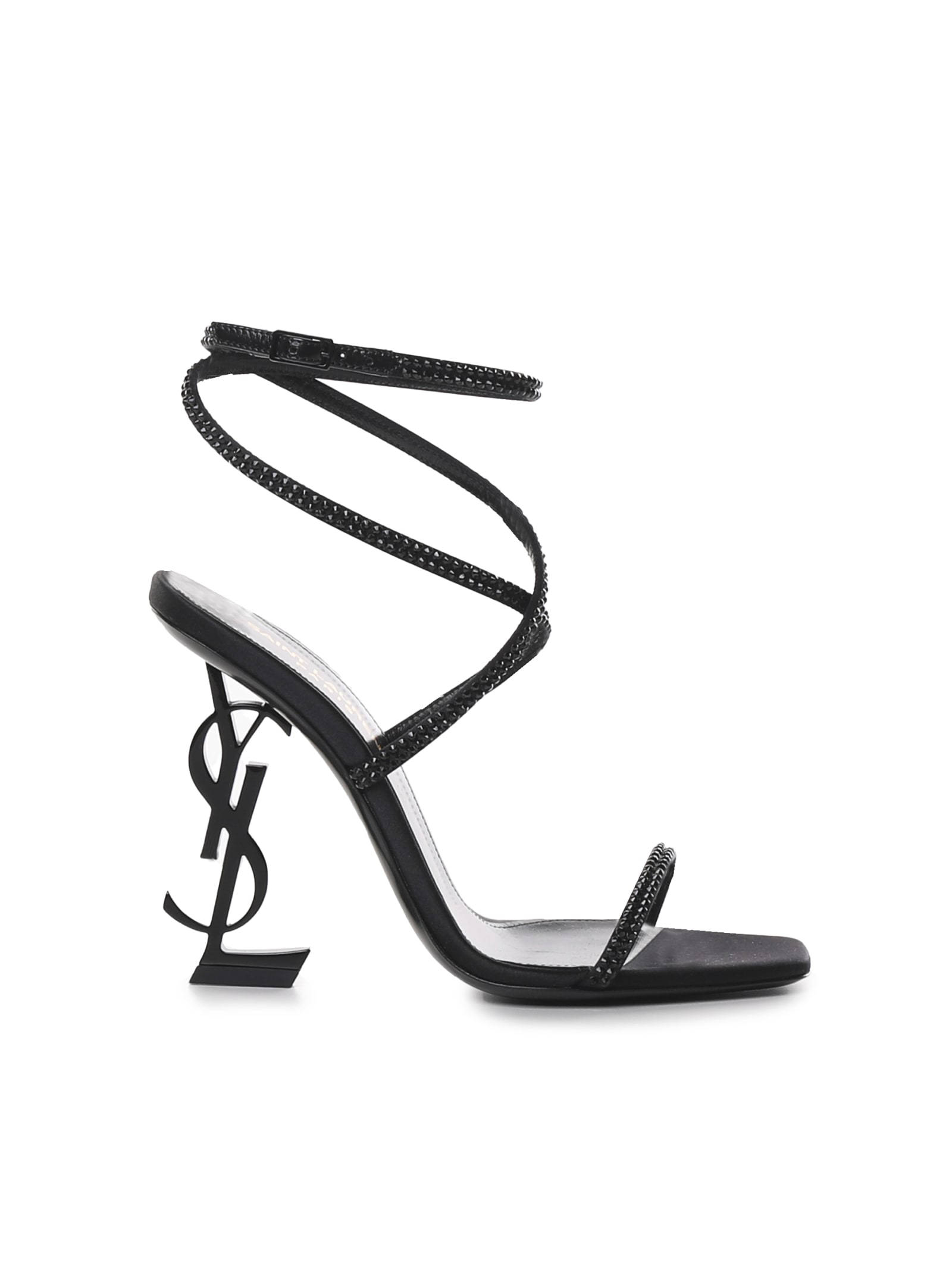 Shop Saint Laurent Opyum Sandals With Black Heel