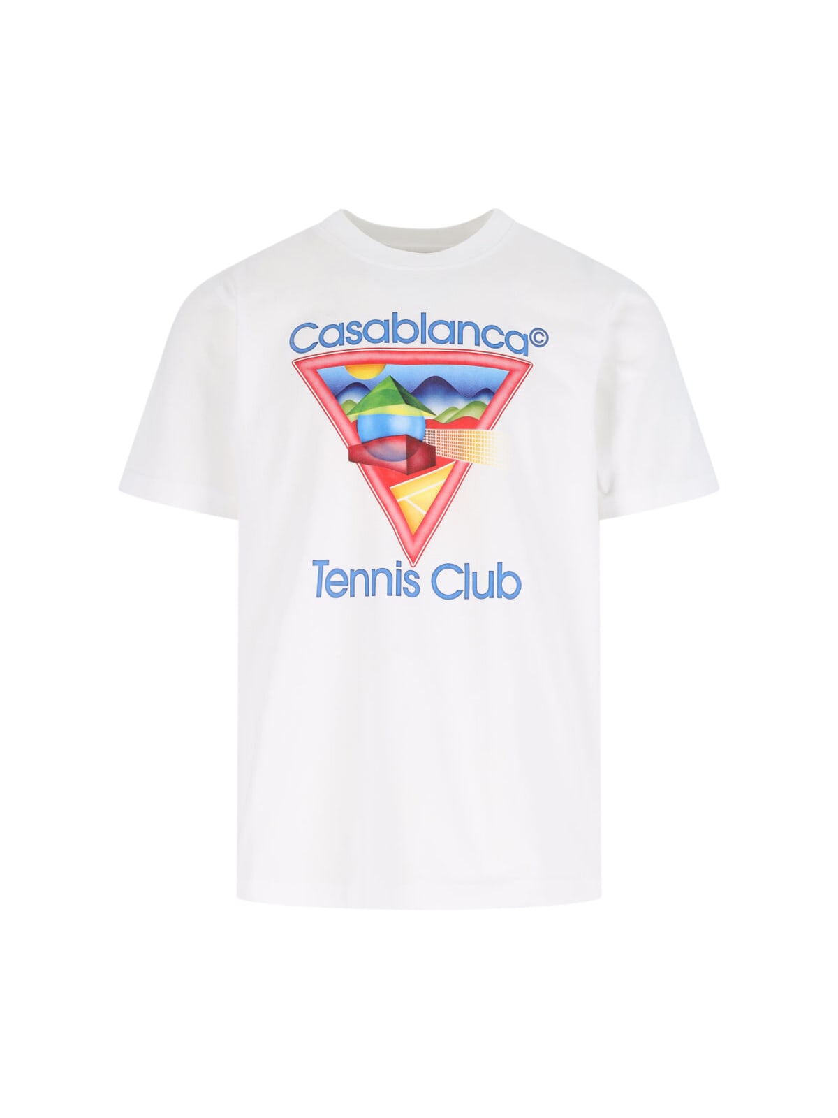 Casablanca White Crewneck T-shirt With Logo On The Front In Cotton Man In White