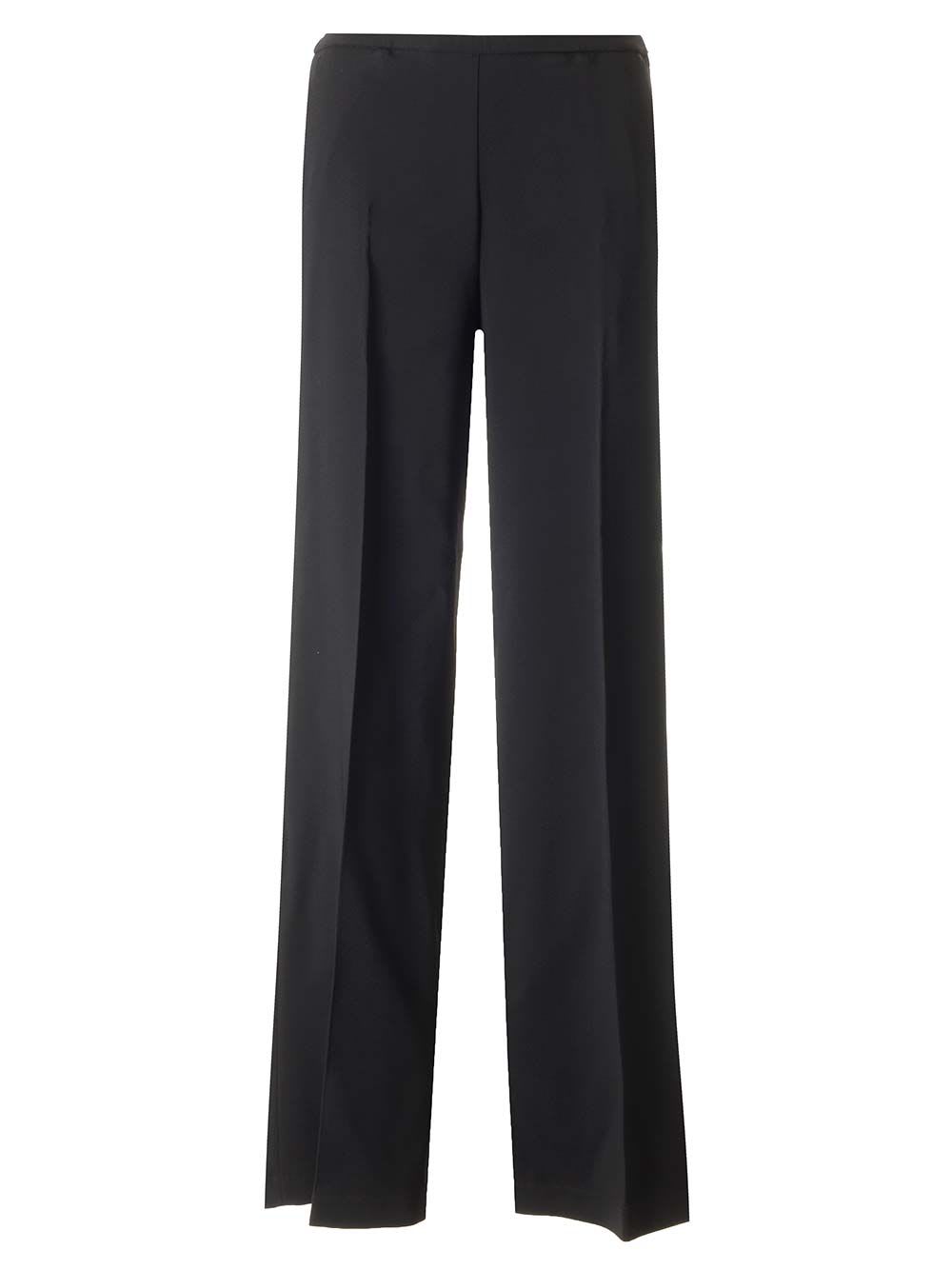 Shop Forte Forte Flared Trousers In Stretch Cady Crepe In Black