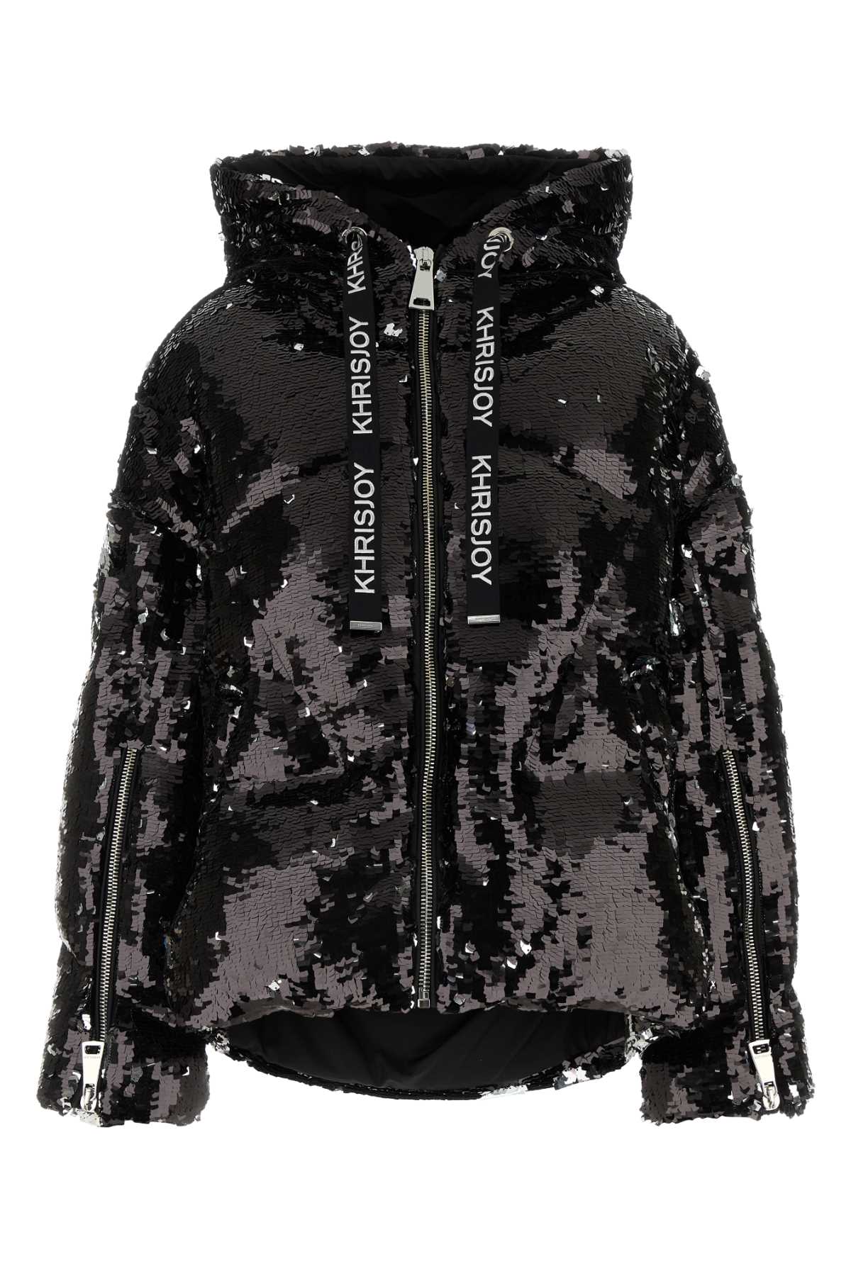 Shop Khrisjoy Embellished Polyester Khris Down Jacket In Black