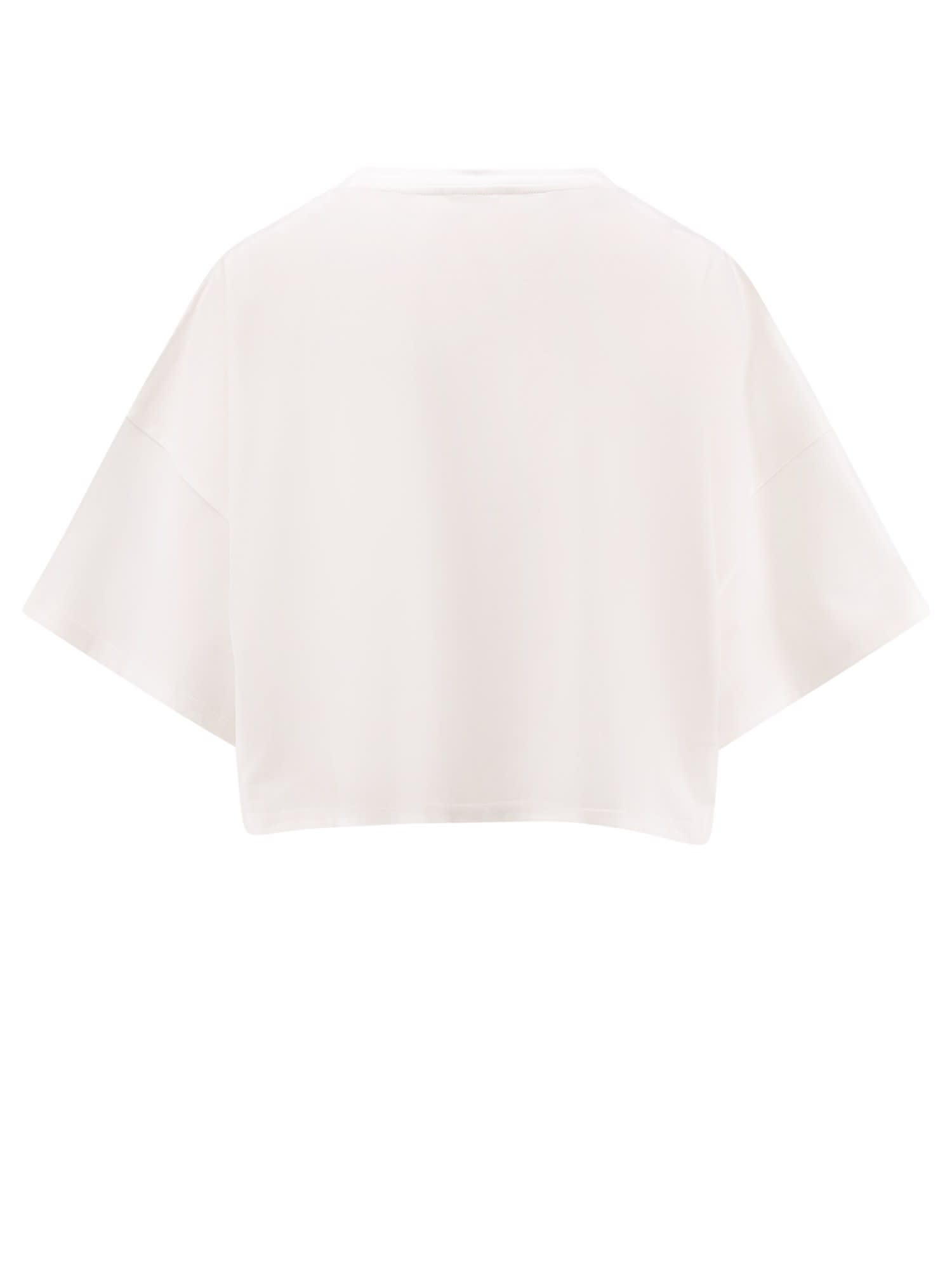 Chloé Cotton T-shirt With Maxi Logo On The Front In White