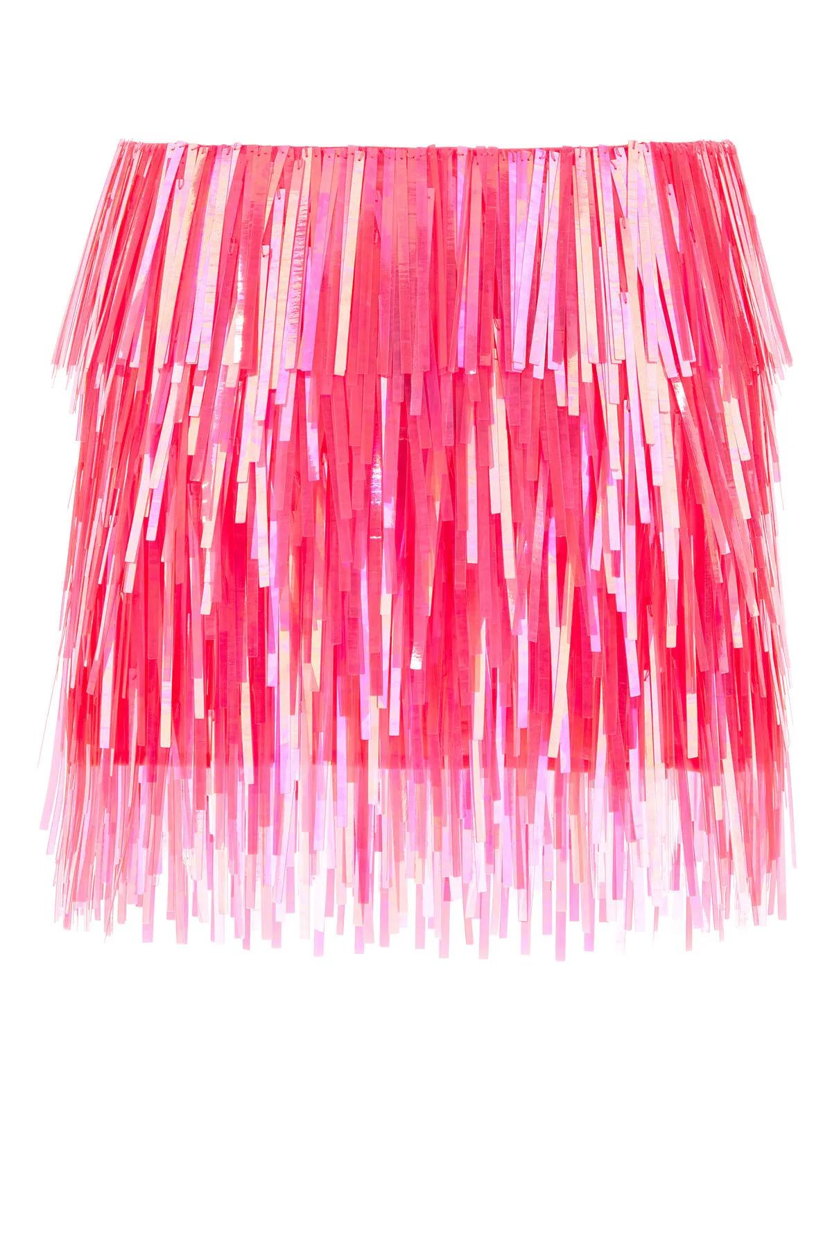 Shop Sportmax Fluo Pink Sequins Mini Skirt In Fuchsia