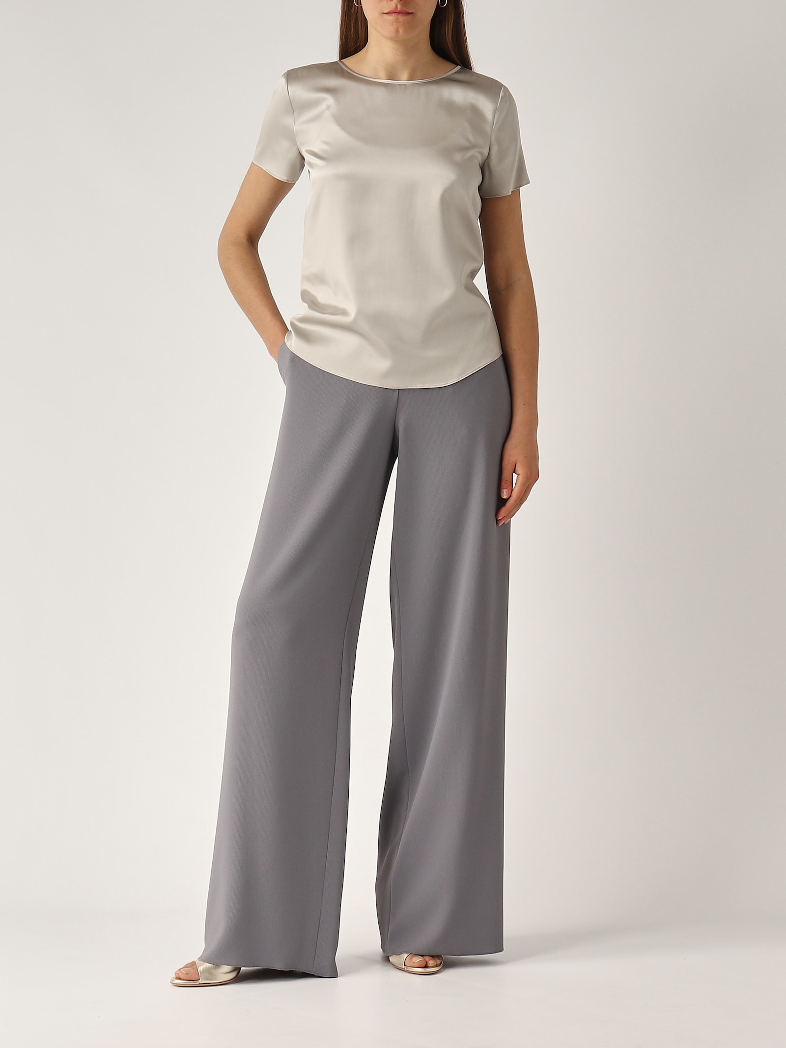 Emporio Armani Pants Woman Color Grey In Gray