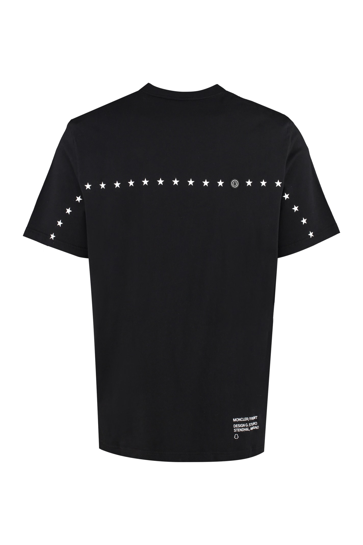 Shop Moncler Genius Cotton Crew-neck T-shirt In Nero