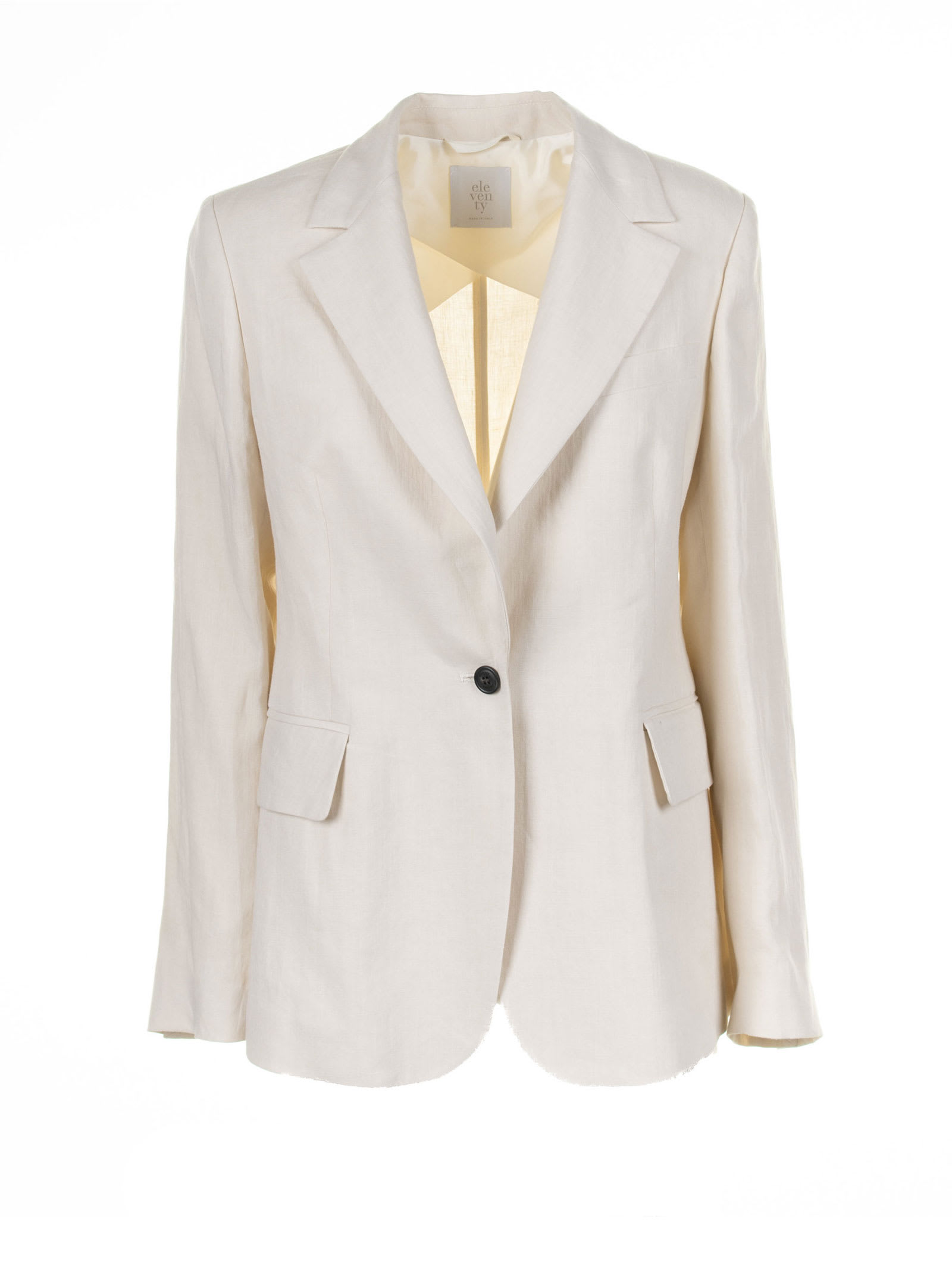 Sand Linen Single-breasted Jacket