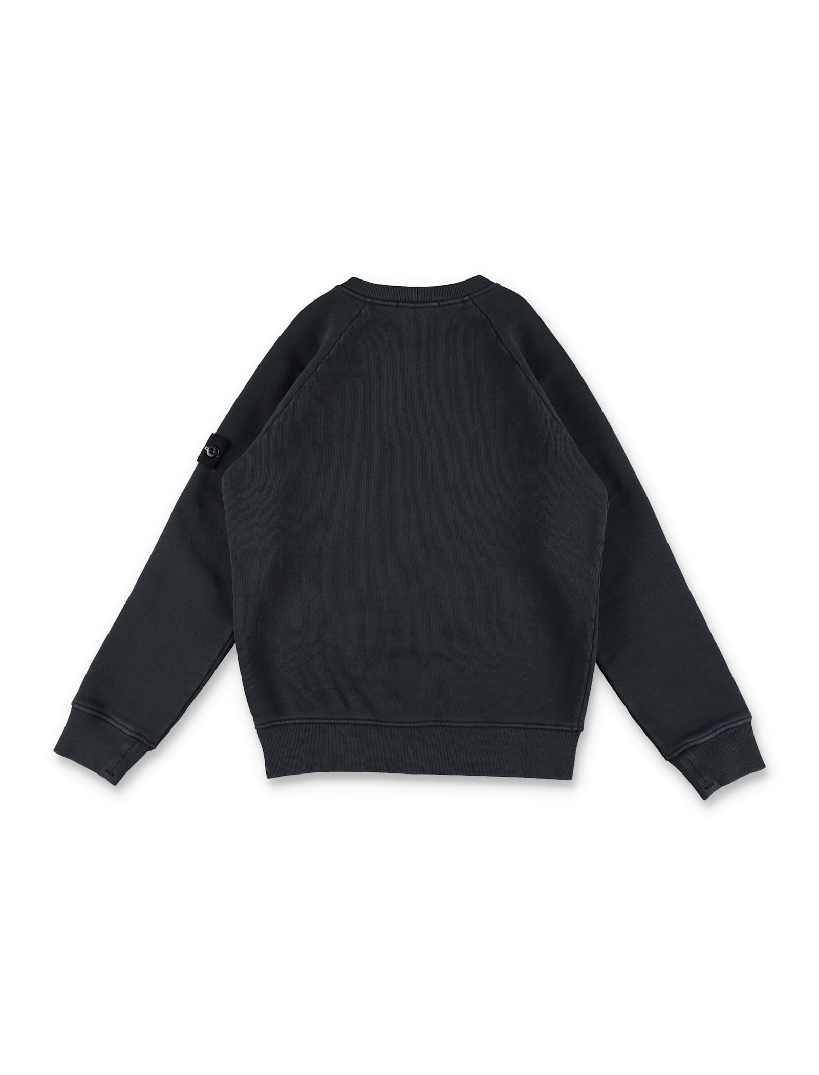 Shop Stone Island Junior Crewneck Sweatshirt With Logo Patch In Black