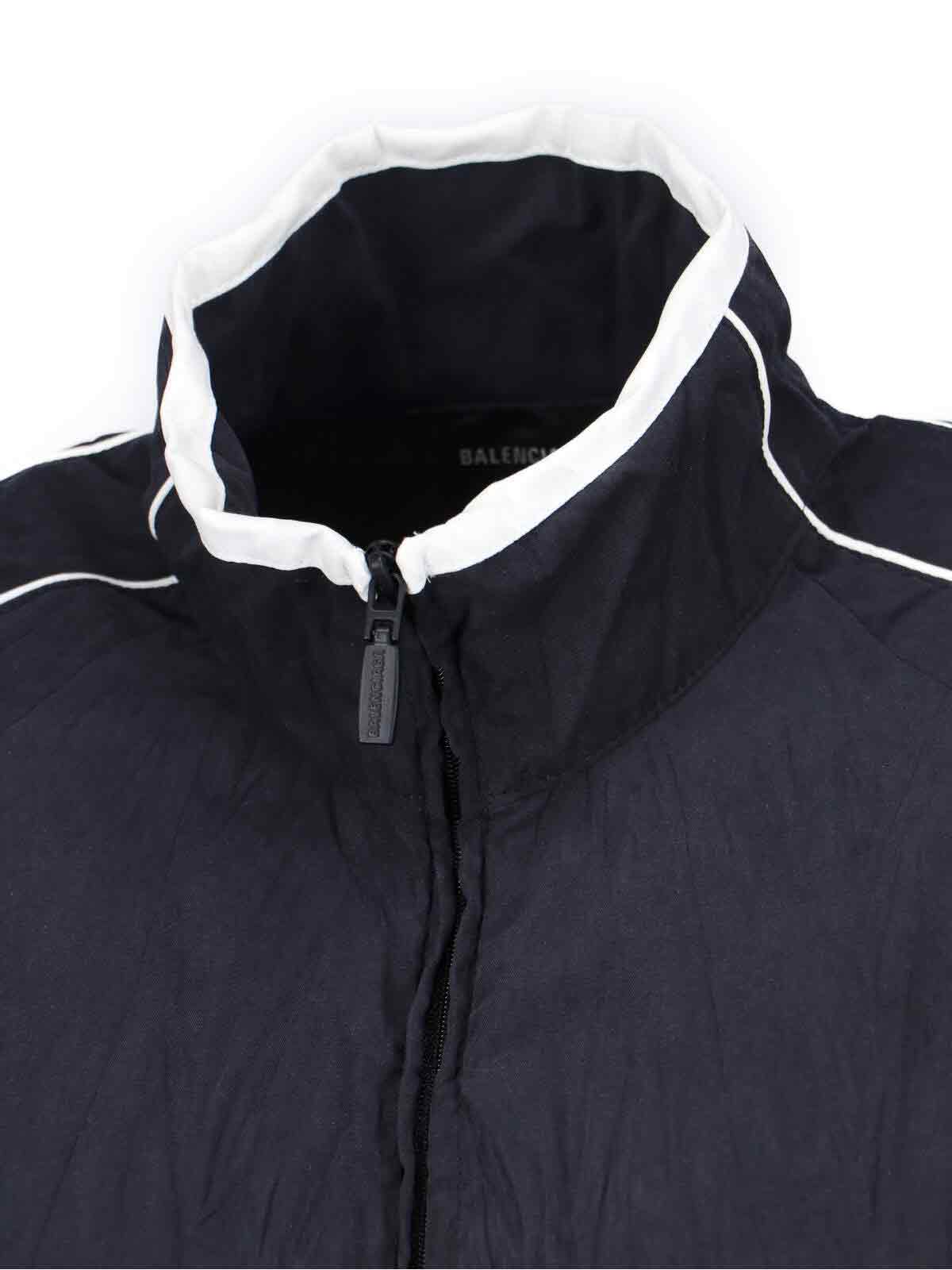 Balenciaga Modern Jacket With Buttoned Cuffs And High Collar In Black