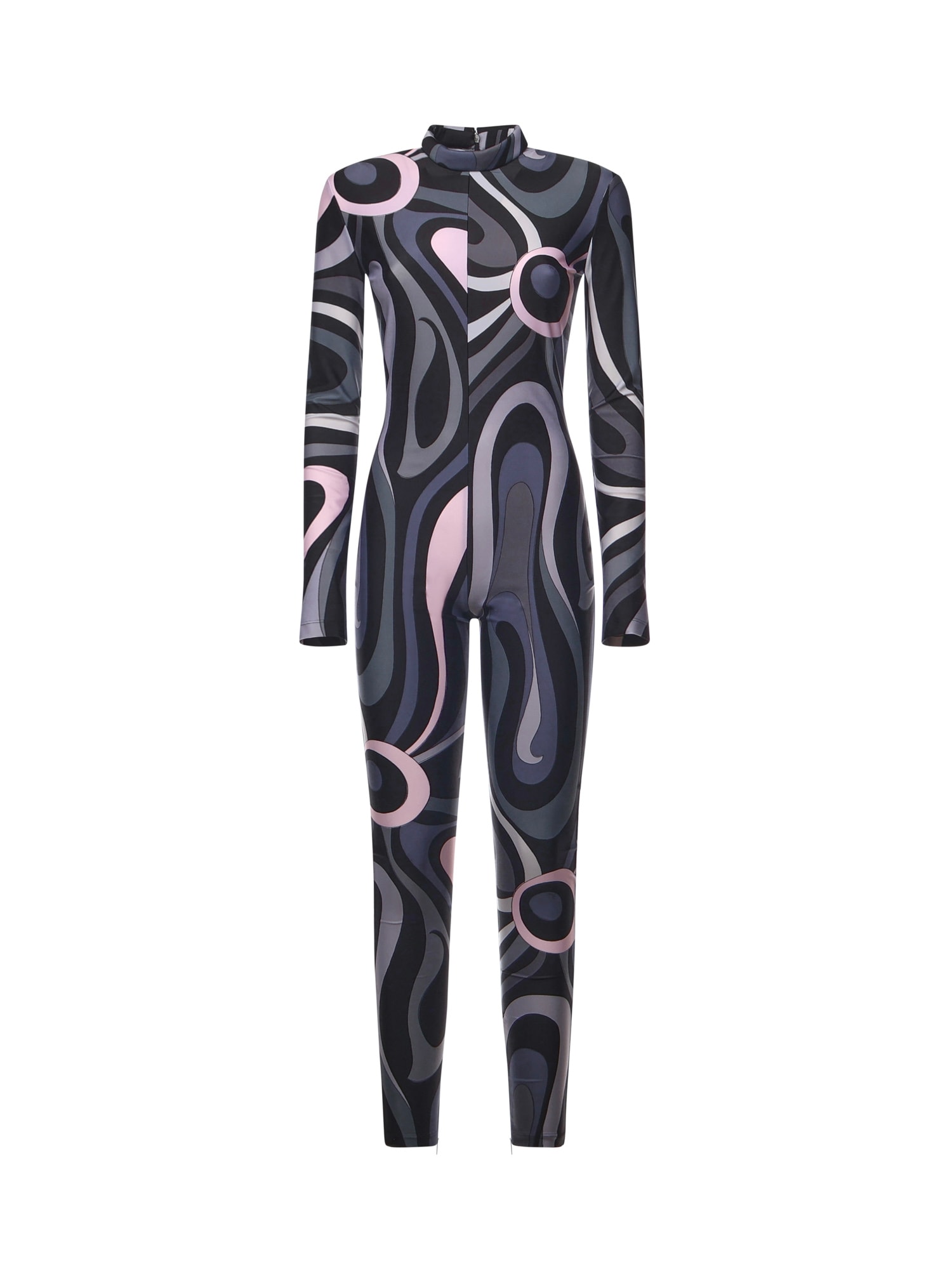 Pucci High Neck Abstract-print Jumpsuit In Black