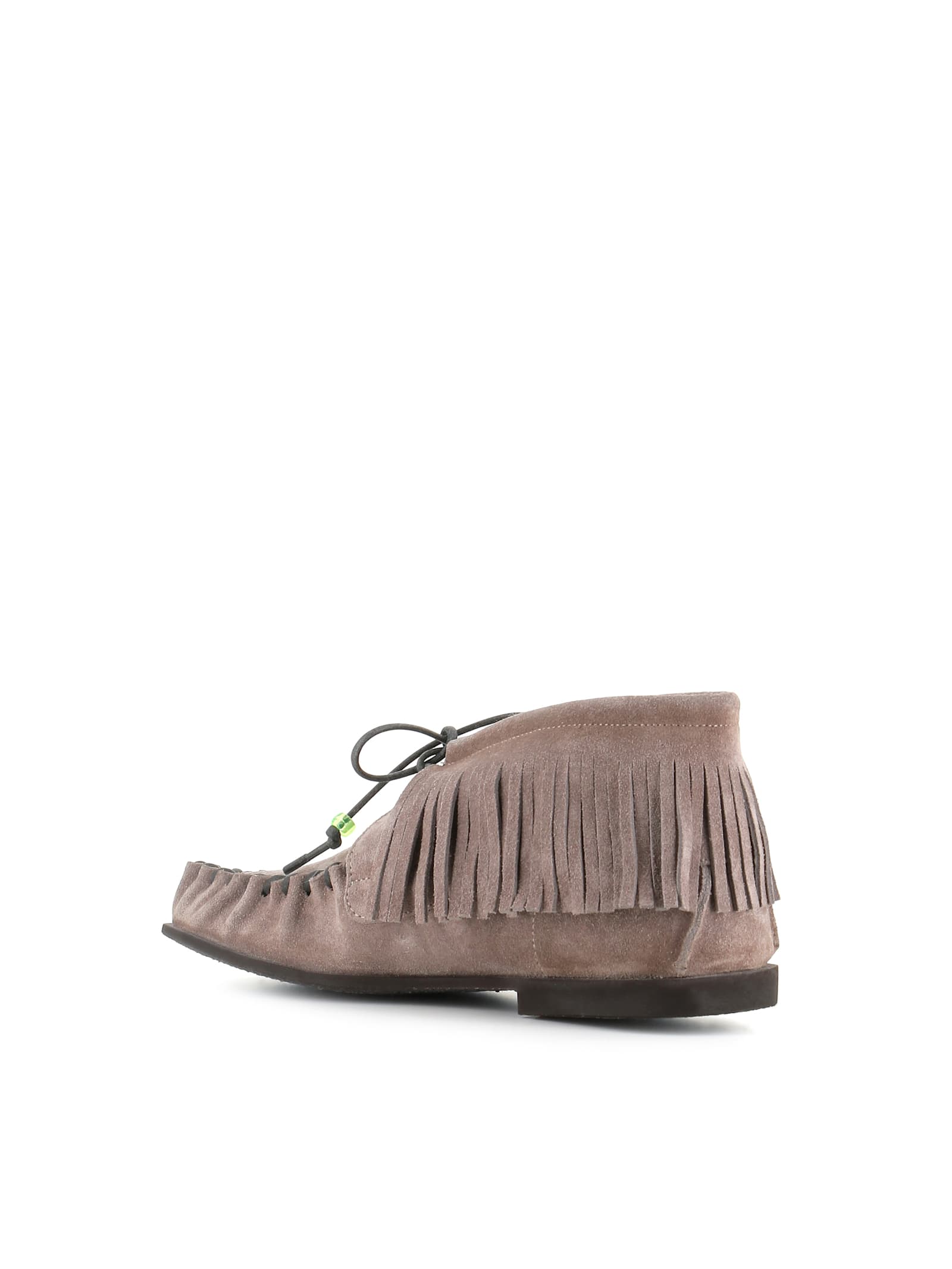 Alexander Hotto Fringe-detail Moccasin Boots In Light Grey