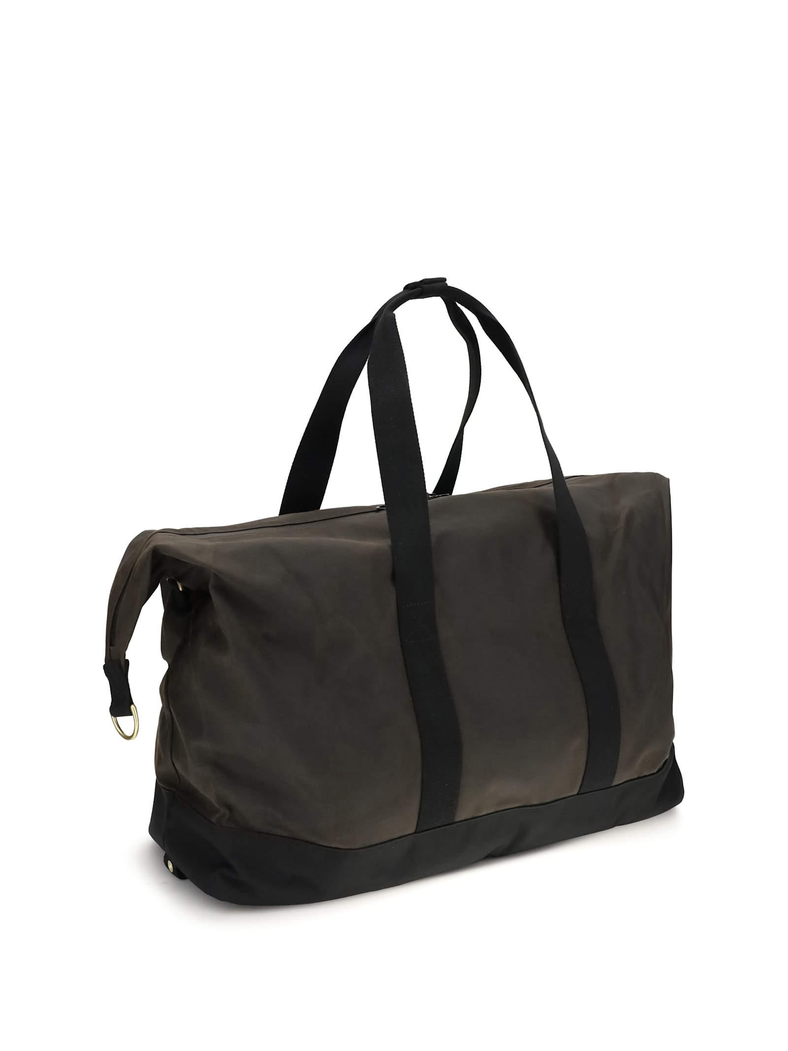 Barbour Waxed Fabric Field Travel Duffle In Black