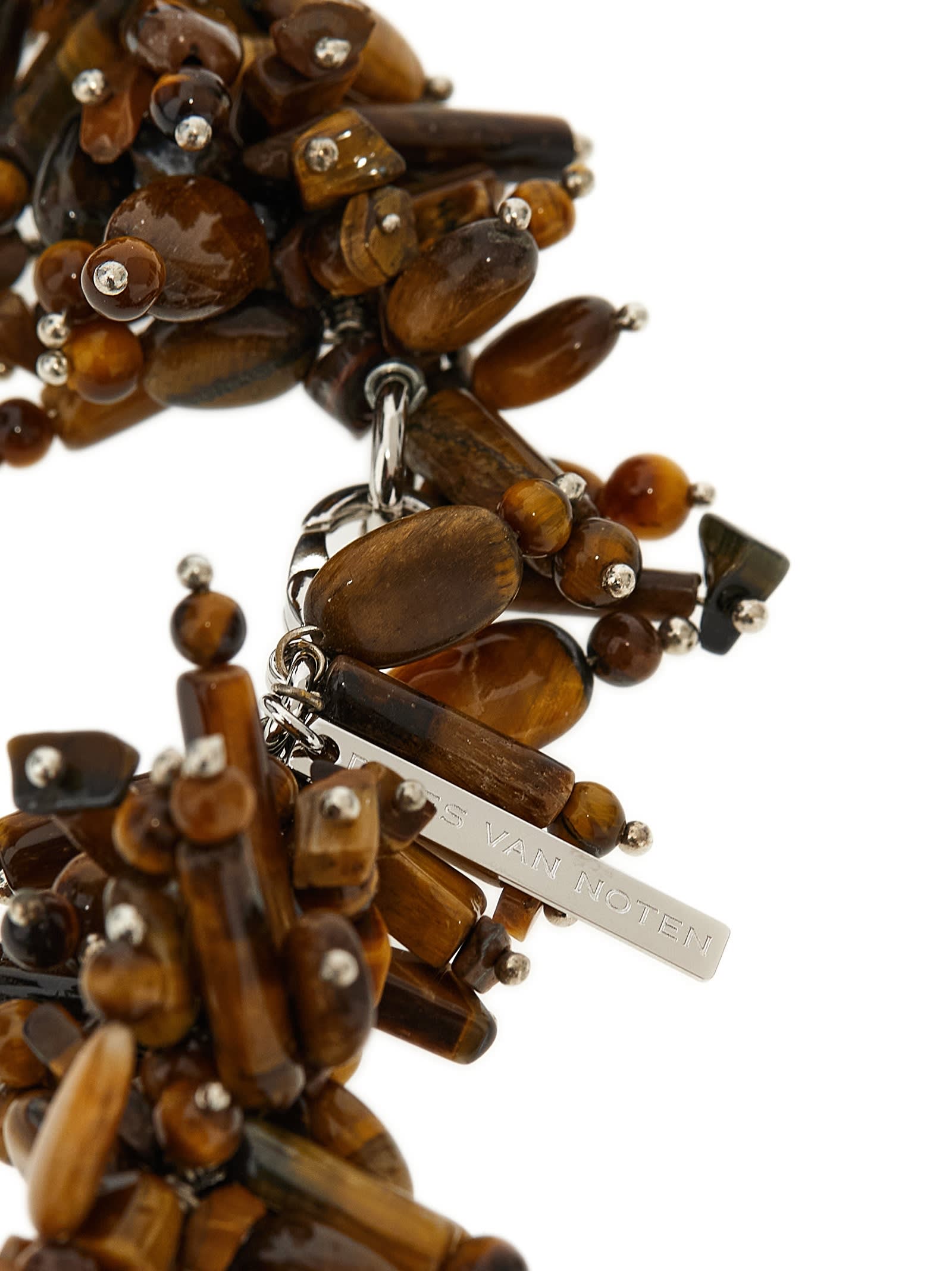 Dries Van Noten Chunky Beaded Necklace Metal Accents In Multi