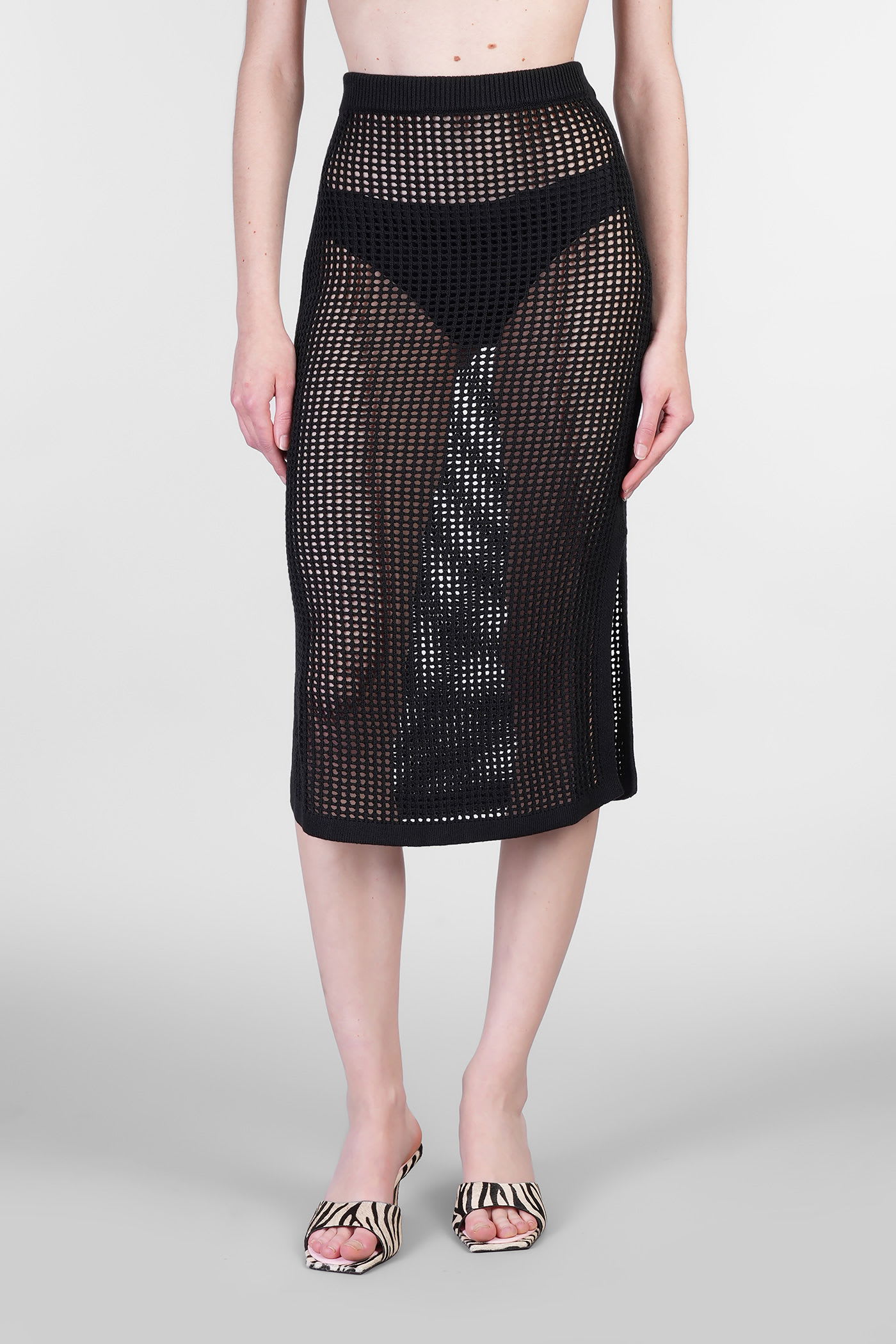 Mc2 Saint Barth Darline Skirt In Black Cotton