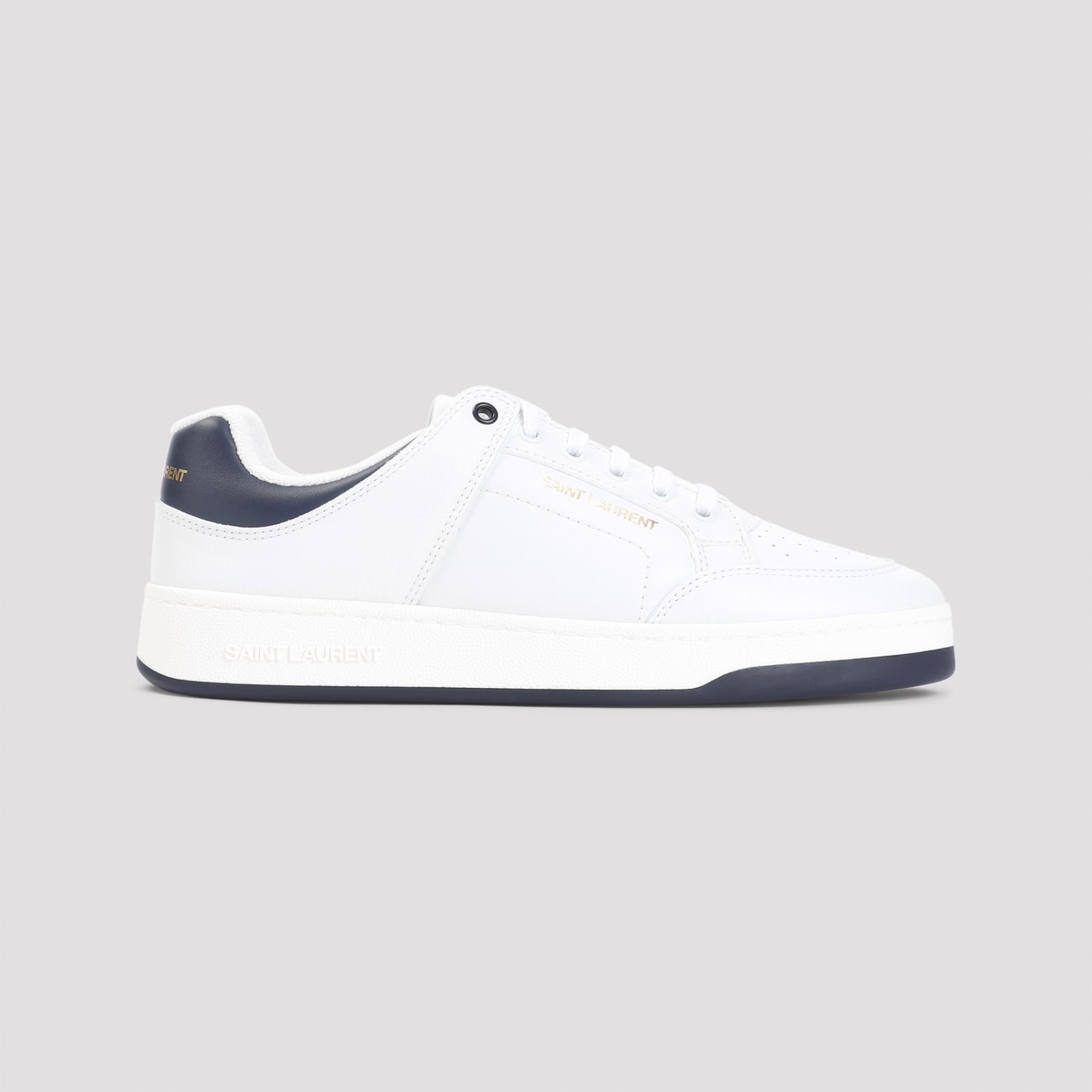 Saint Laurent Low-top Sneakers With Contrast Heel Tab In Bla Opt Bla Opt Nort
