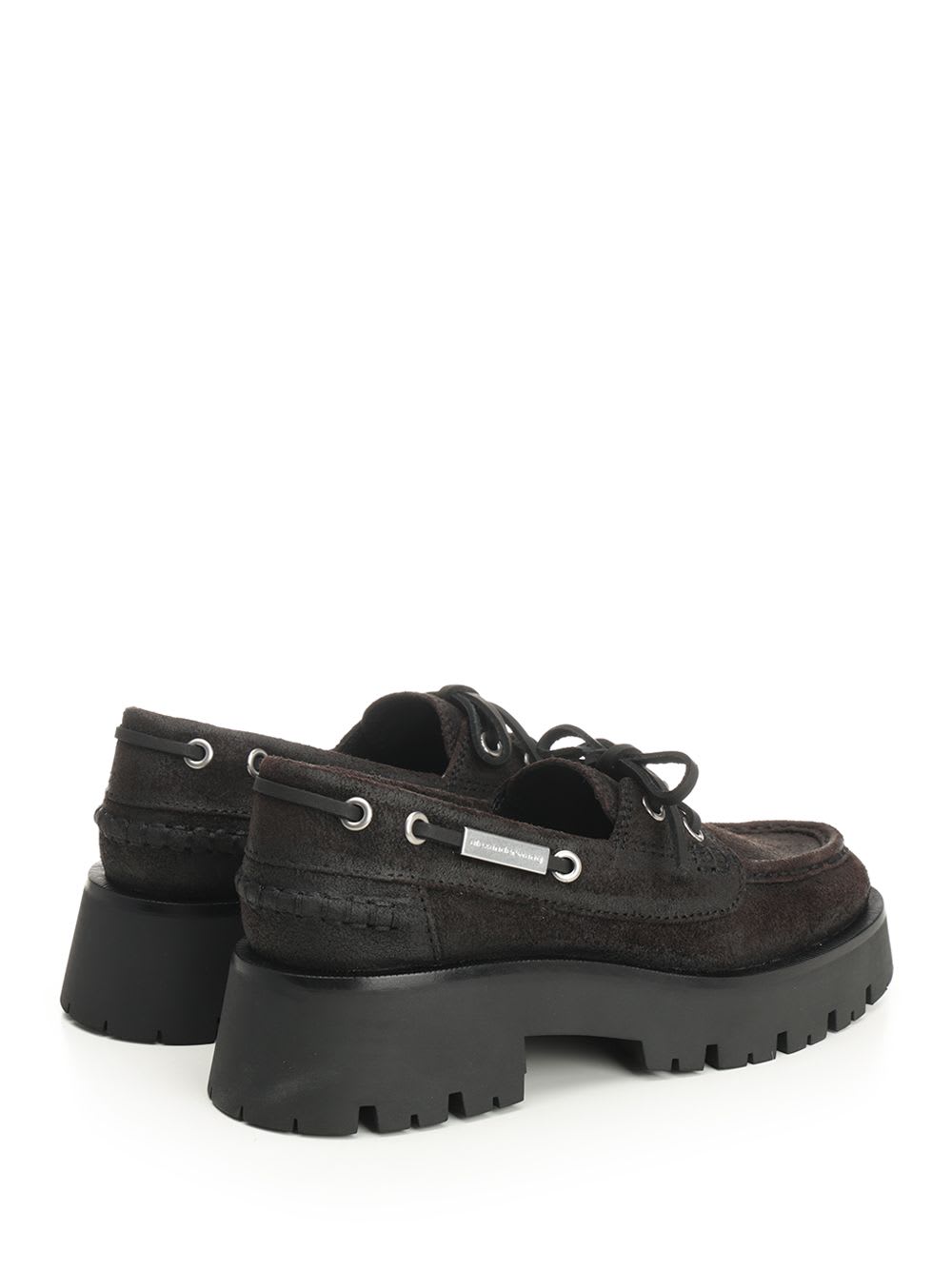 Alexander Wang Carson 50 Waxed Suede Boat Shoes In Brown