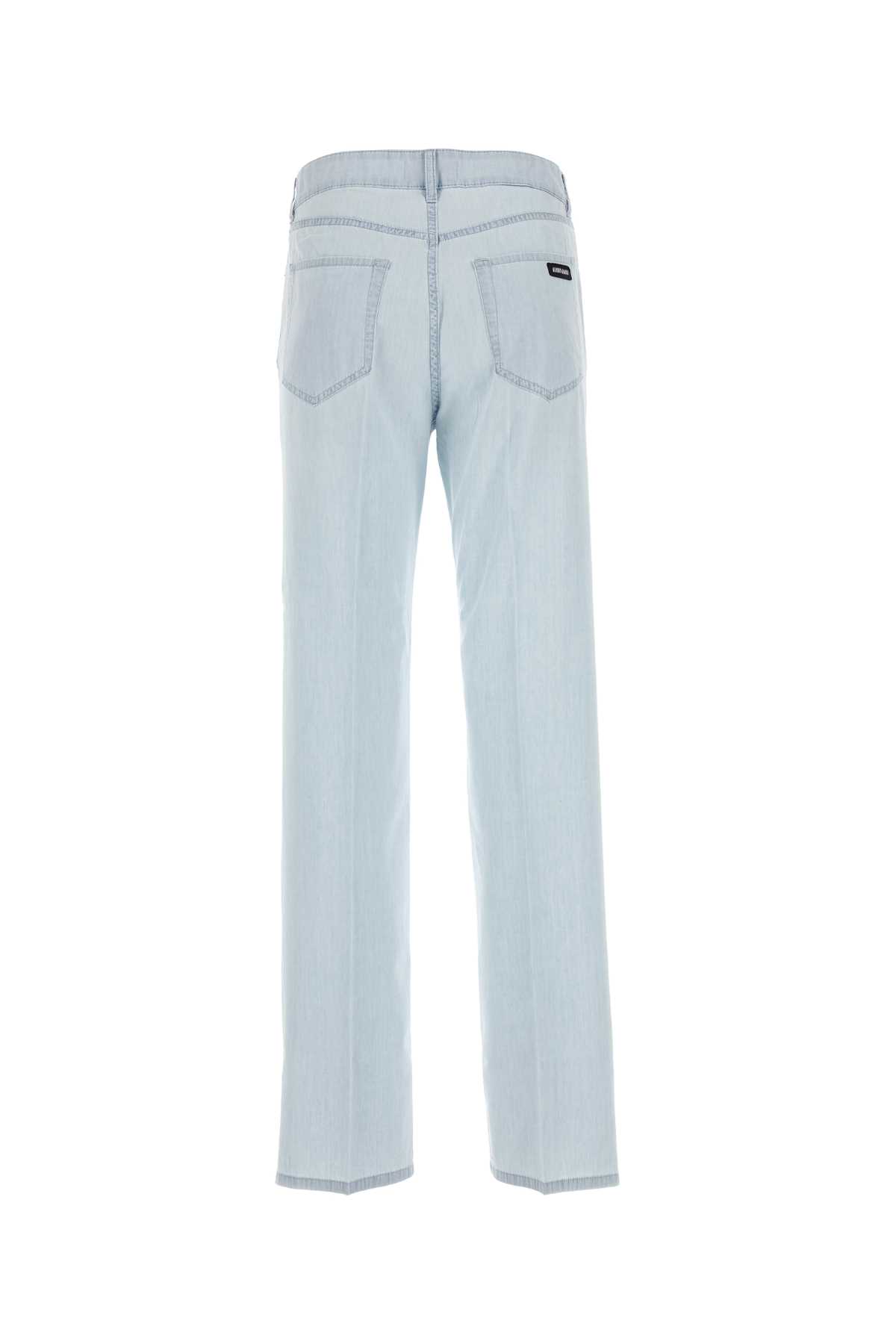 Shop Miu Miu Pastel Light Blue Chambray Pant In Celeste