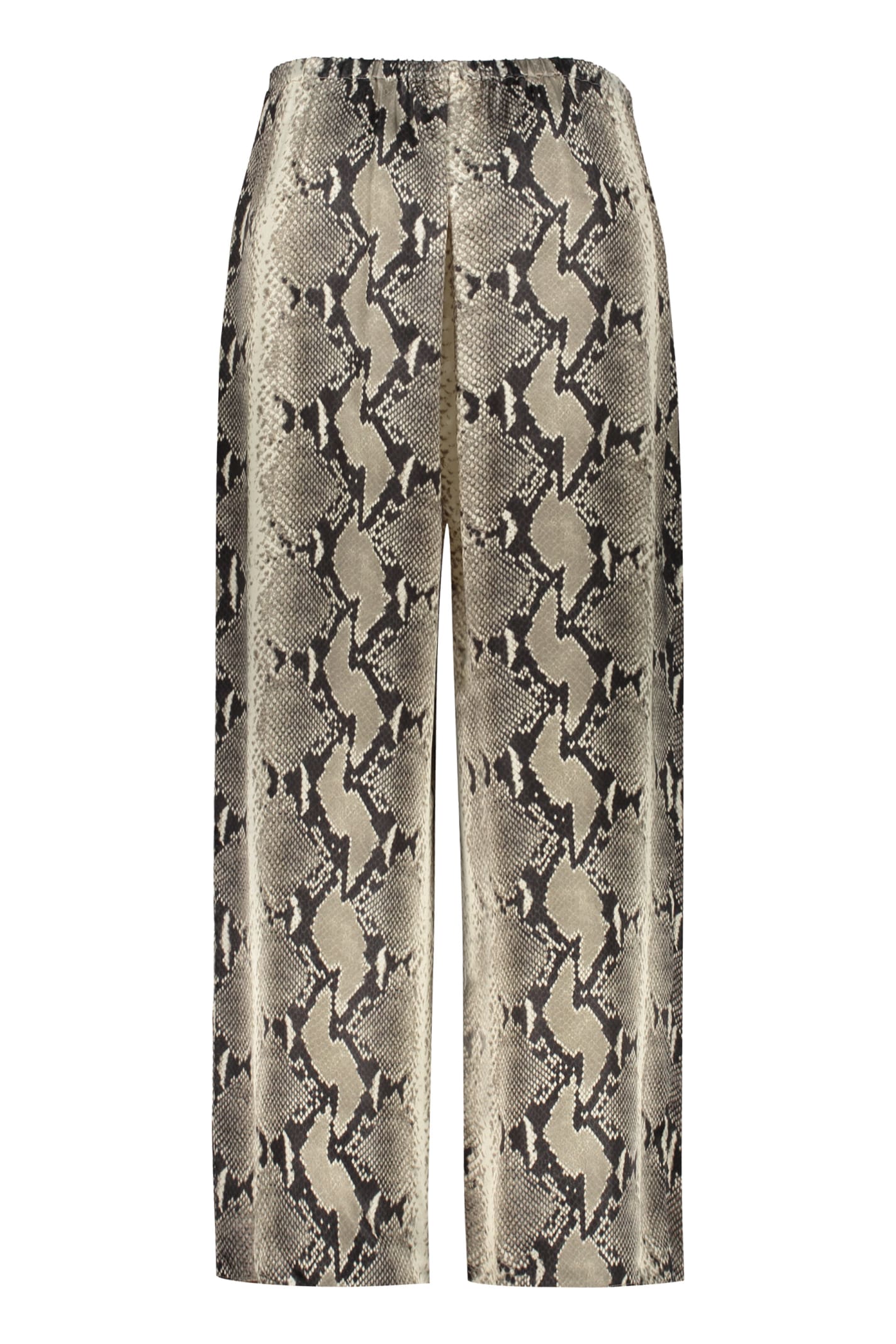 Khaite Mindy Snake-print Wide-leg Pants In Animalier