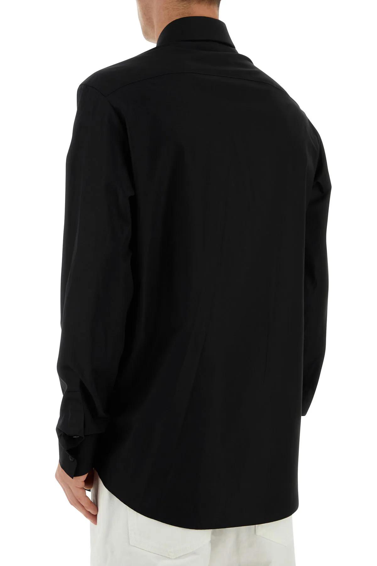 Shop Balmain Black Poplin Shirt