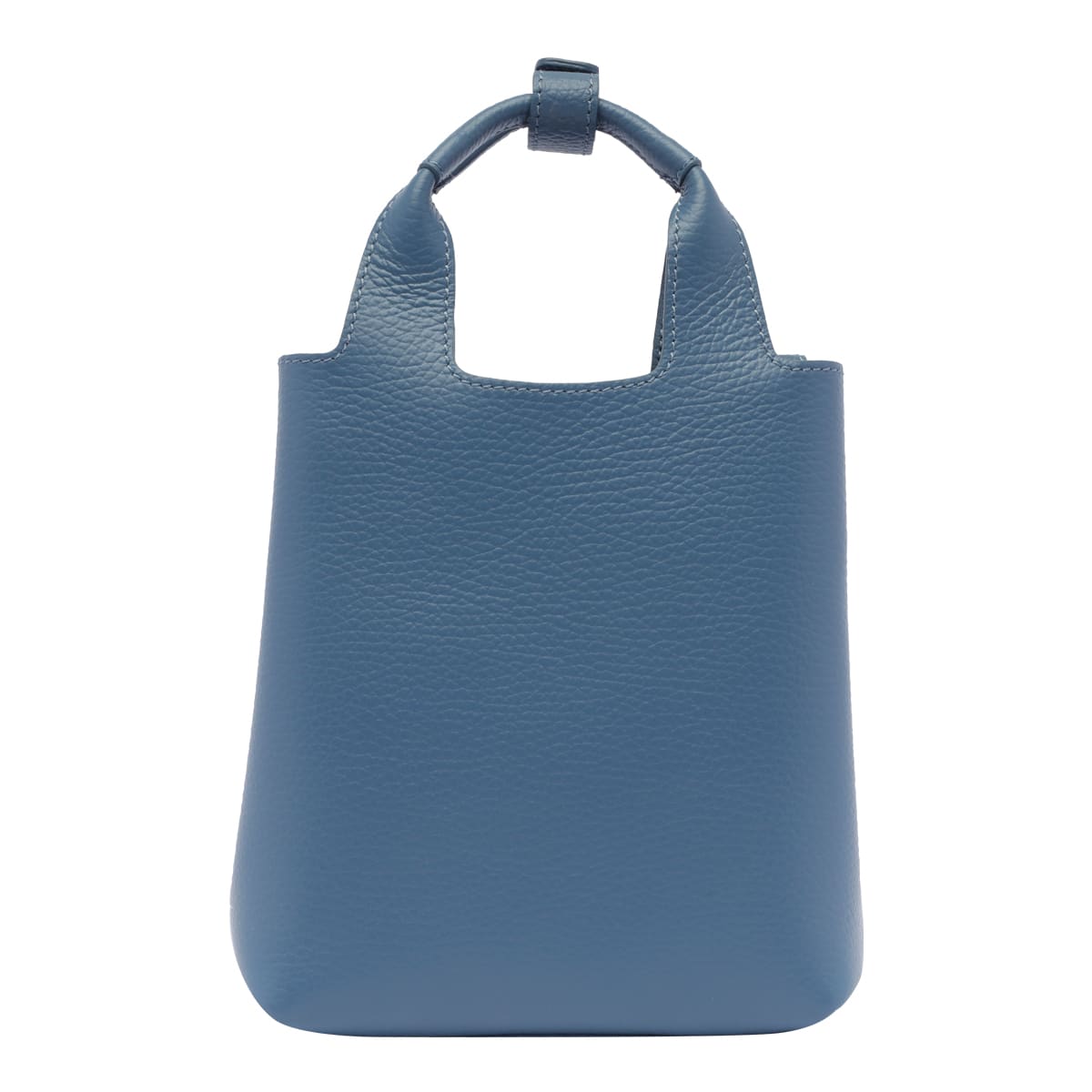 Hogan Small Leather Tote Bag With Structured Shape In Blue