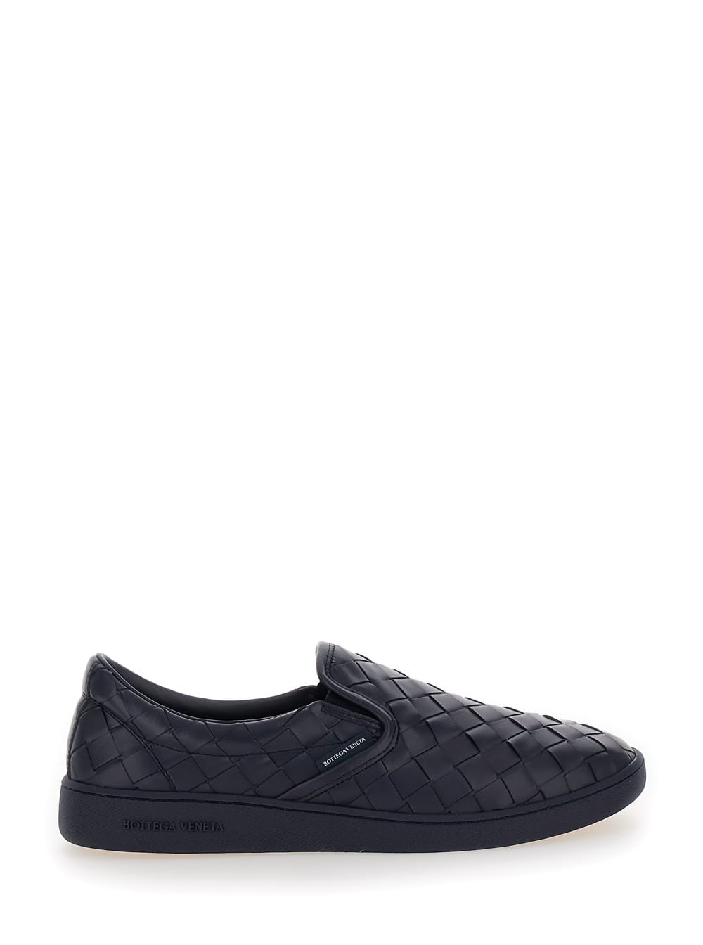 Bottega Veneta Sawyer Blue Slip-on Sneakers With Logo Detail And Intreccio Motif In Leather Man