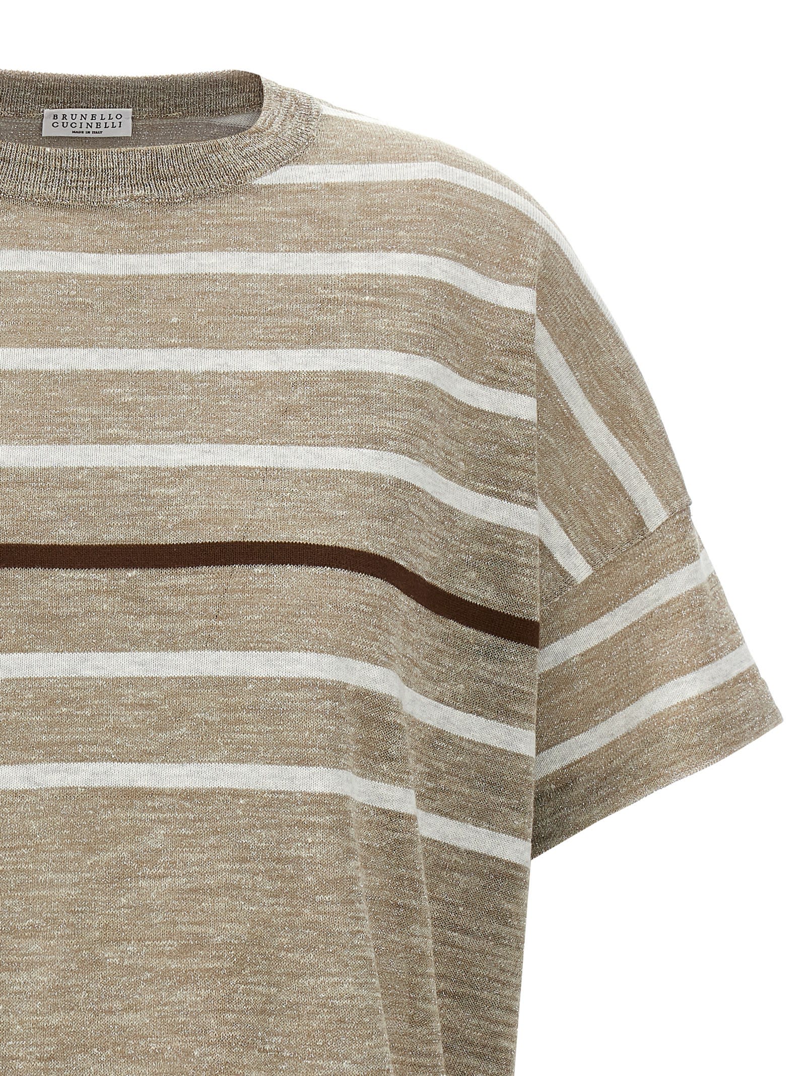 BRUNELLO CUCINELLI LUREX STRIPES SWEATER