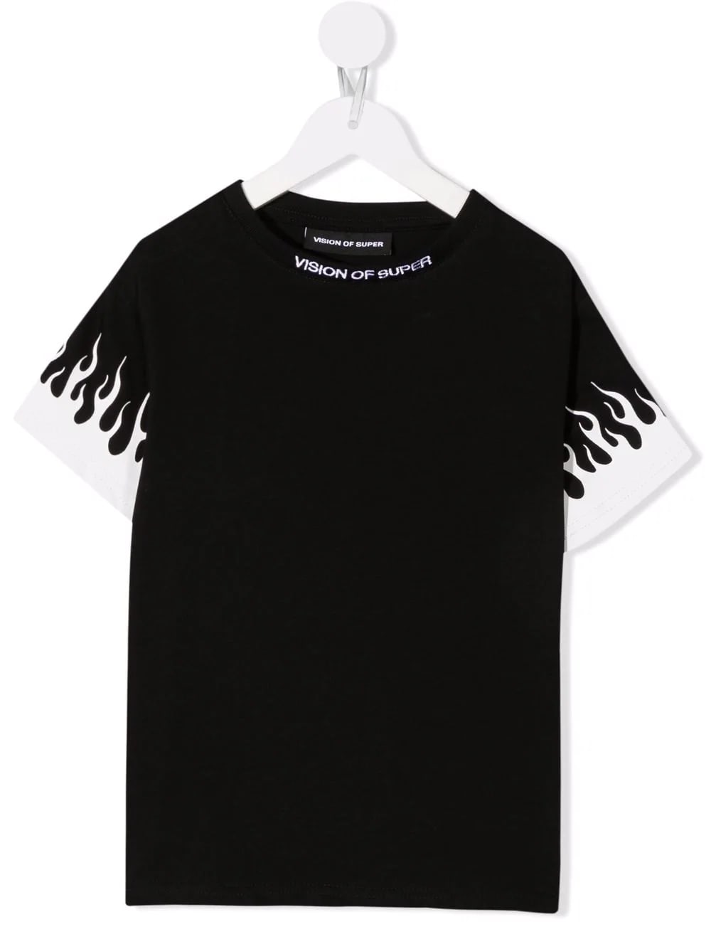 Vision of Super Black Kids T-shirt With White Flames