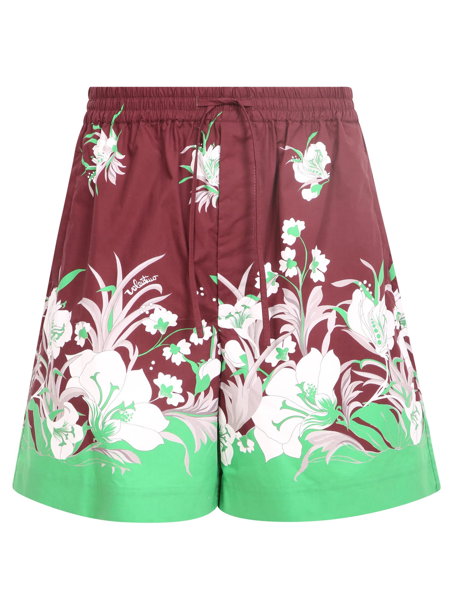 Valentino Floral-print Drawstring Shorts