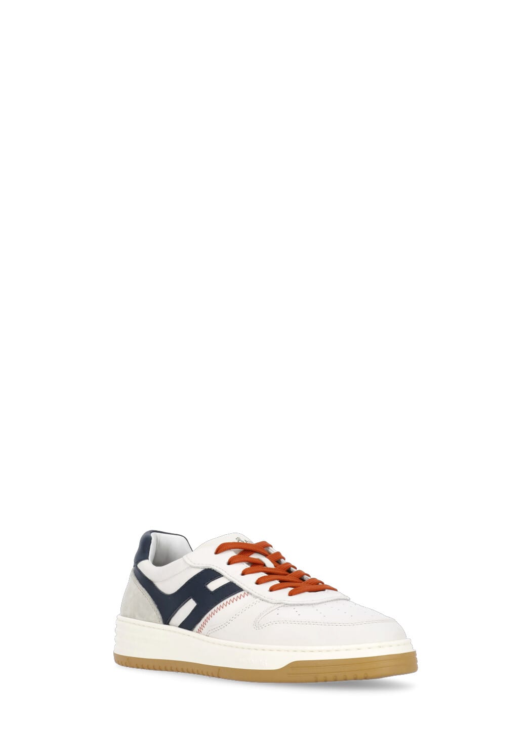スニーカー HOGAN H630 leather sneakers with contrasting monogram Bianco Hogan H630 Leather Sneakers With Contrasting Monogram In