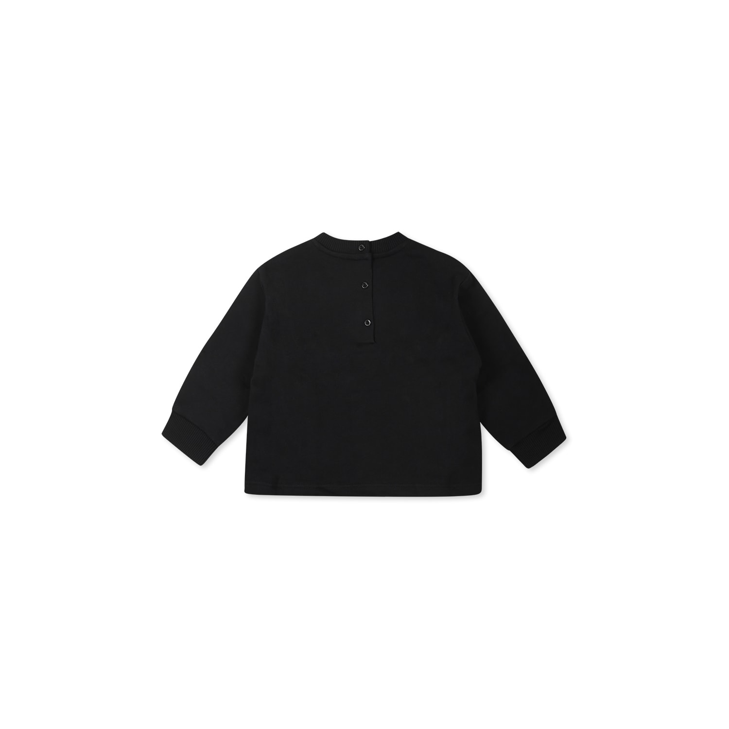 Balmain Black Sweatshirt For Baby Girl With Logo In Black