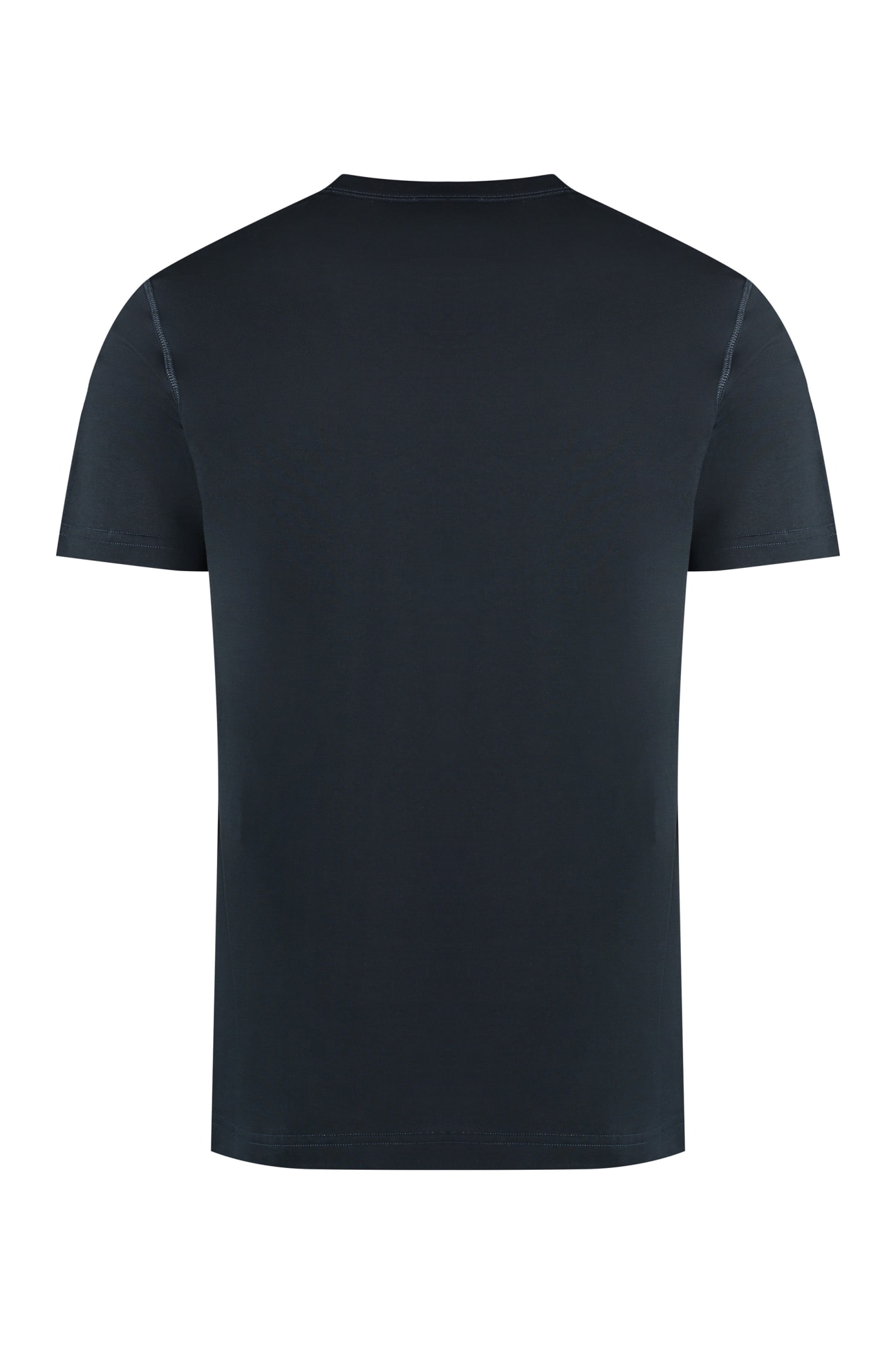 Shop Dolce & Gabbana Cotton Crew-neck T-shirt In Blu Scurissimo 1