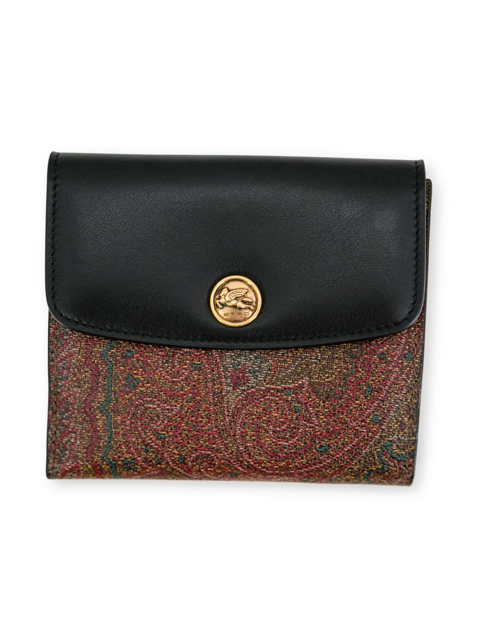 Shop Etro Paisley-jacquard Leather Wallet In Fantasia
