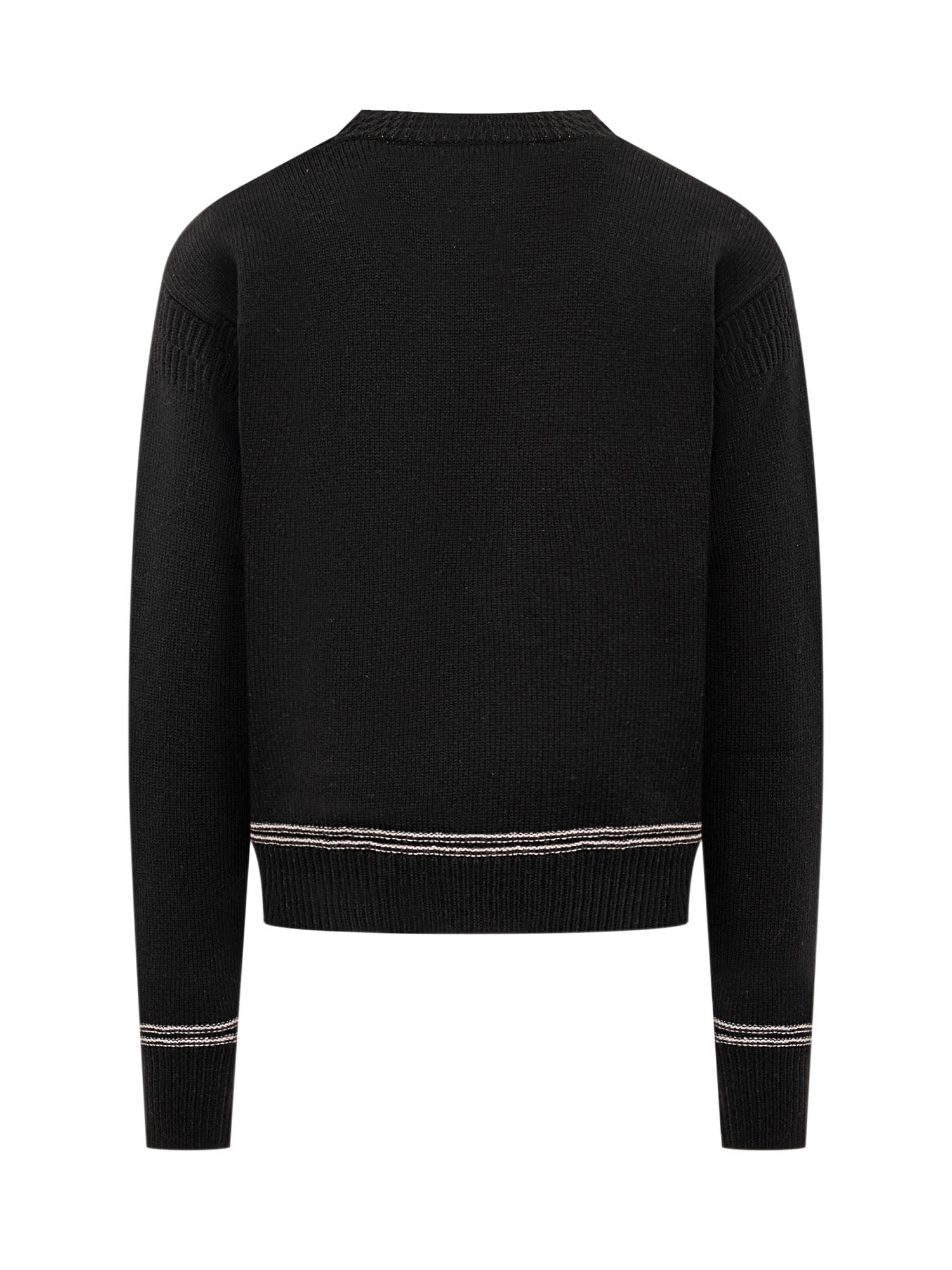 Shop Marni Jacquard Sweater In Black