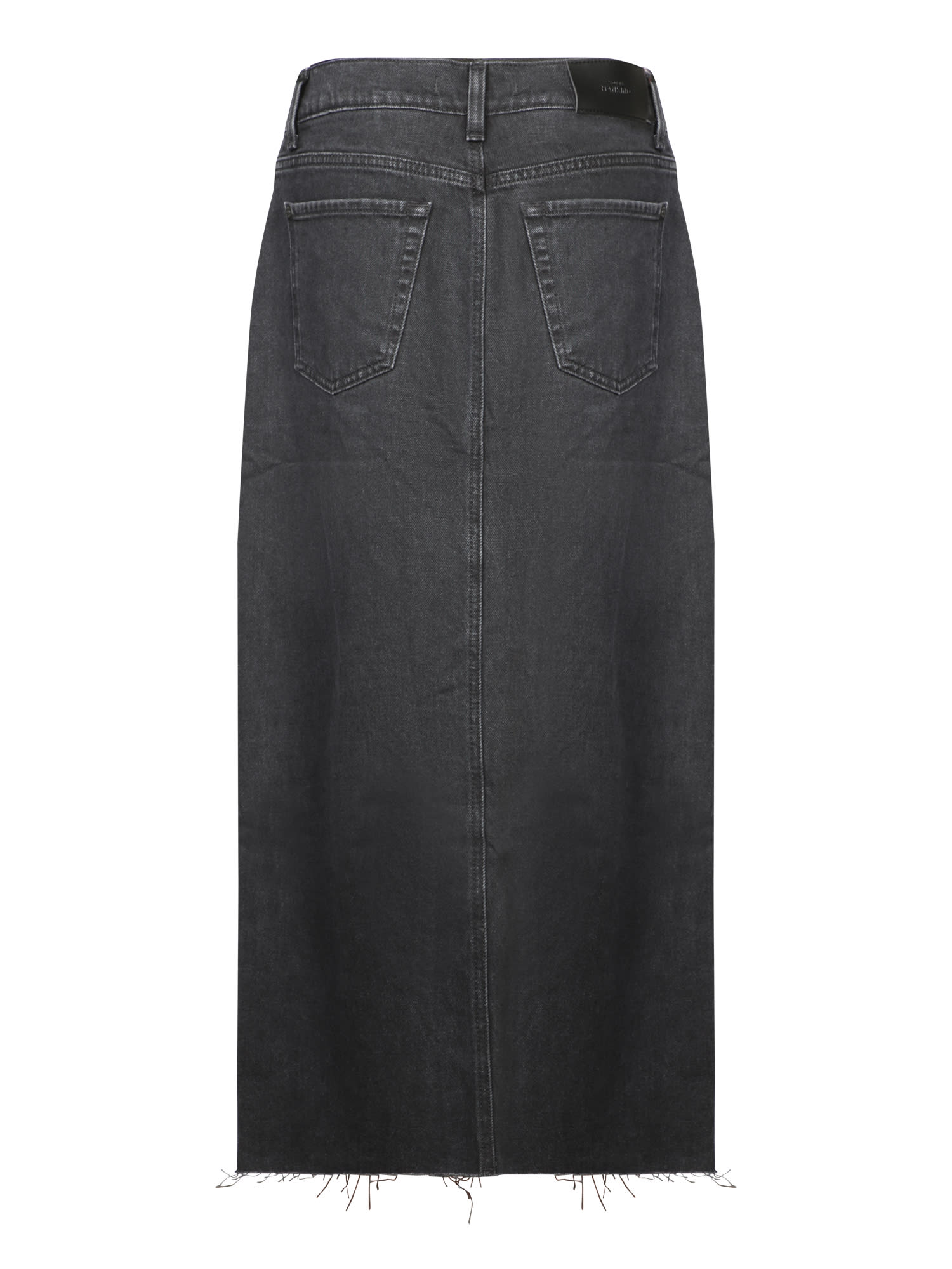 Shop 7 For All Mankind Kellie Black Denim Midi Skirt