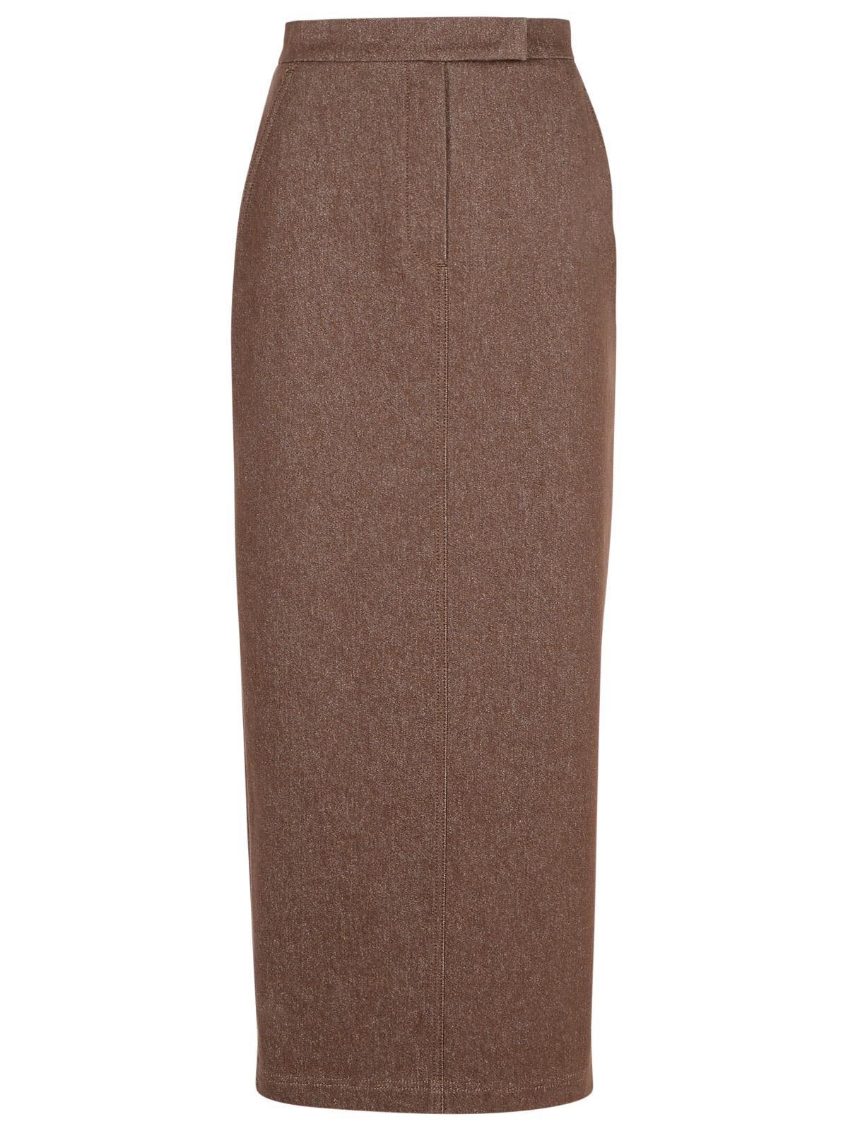 Max Mara Women's Pianosa - Denim-effect Cotton Skirt In Brown