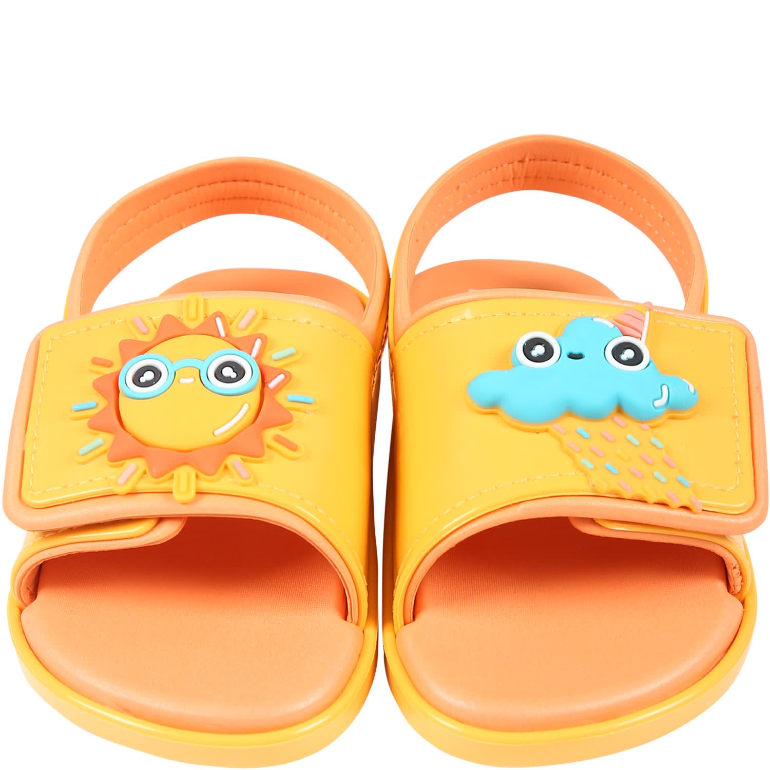 Shop Melissa Orange Sandals For Kids With Sun And Cloud