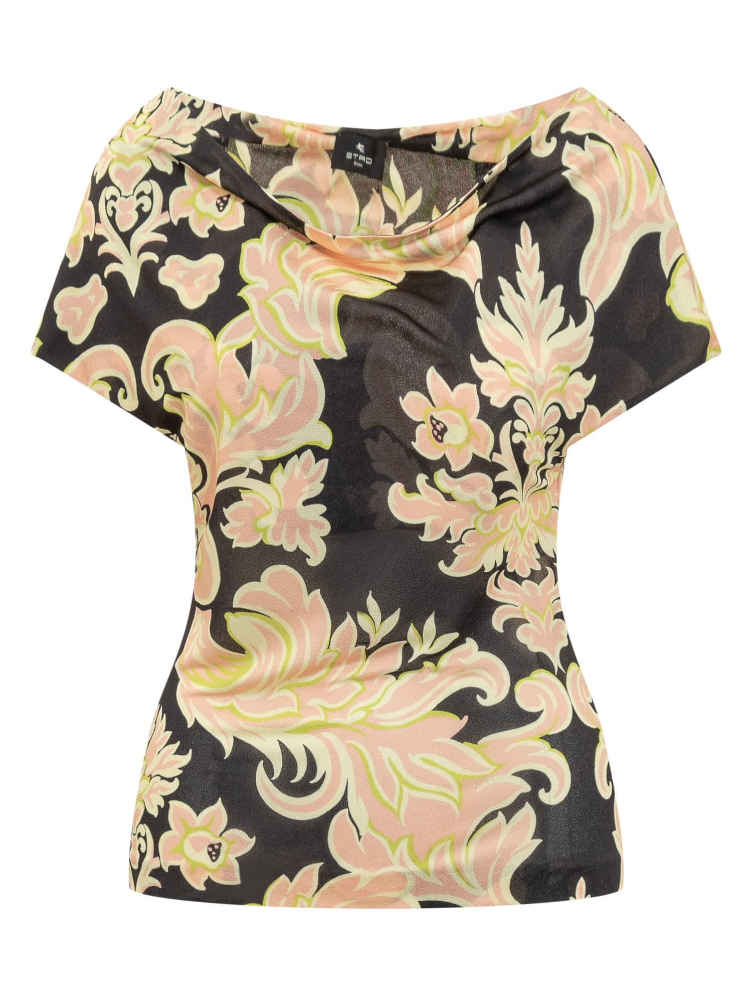 Shop Etro Top With Venus Print In Nero