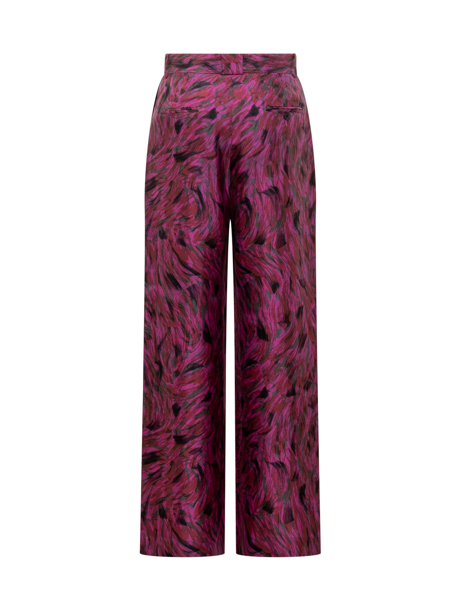 Shop Lanvin Fuchsia Fur Pants