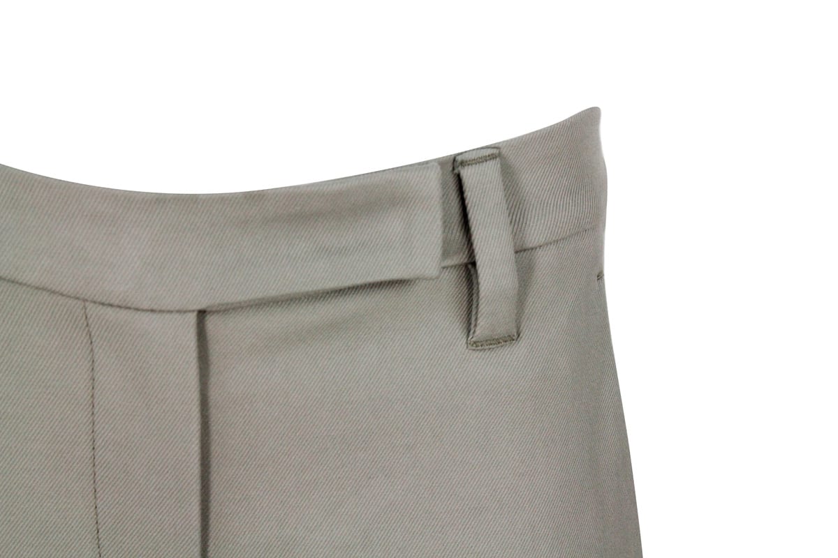 Brunello Cucinelli Stretch Cotton Cigarette Trousers In Green