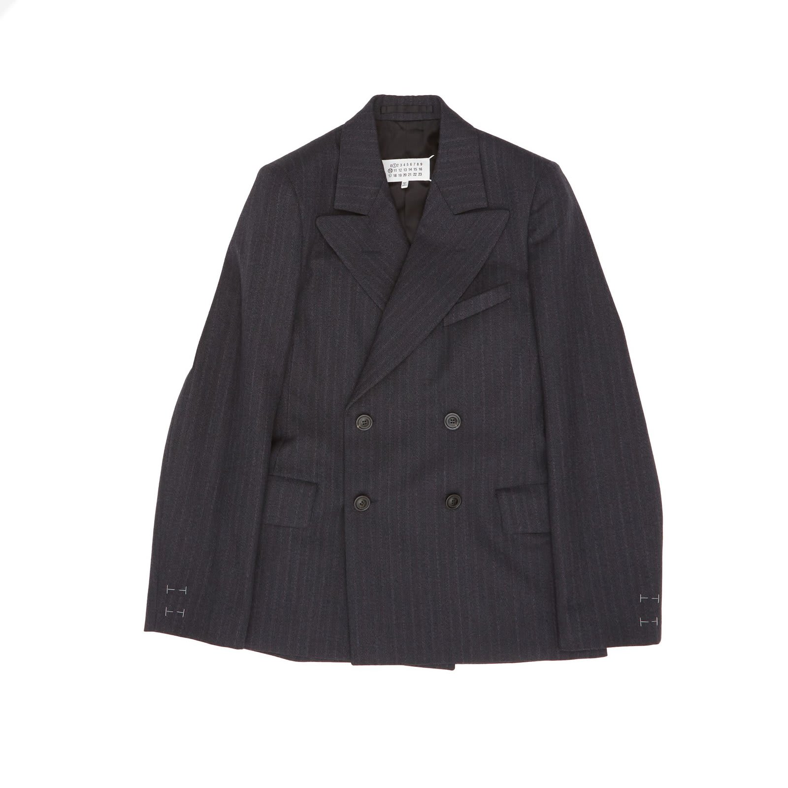 Shop Maison Margiela Barathea Striped Tailored Blazer In F Blue