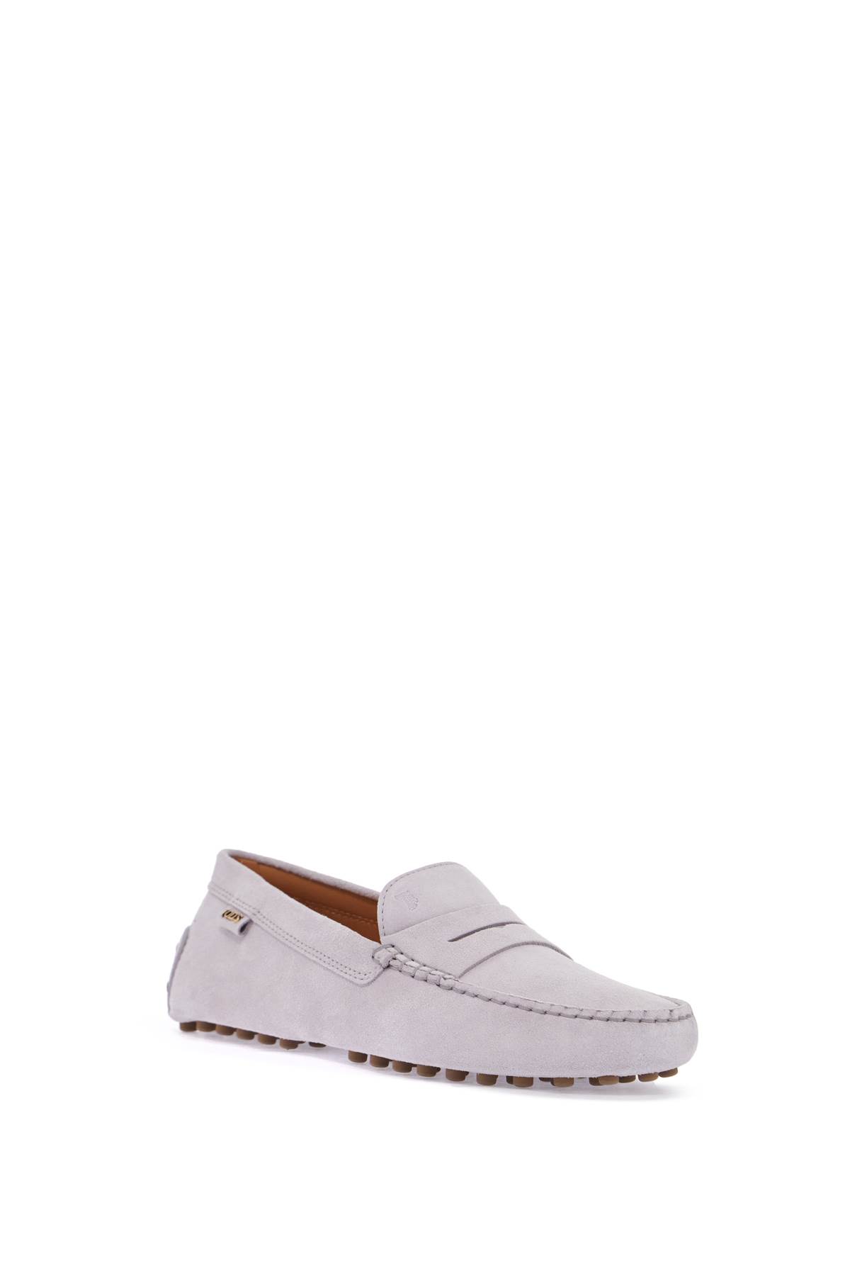 Tod's Light Grey Suede Leather Driving Moccasin In Lilac Ash (grey)